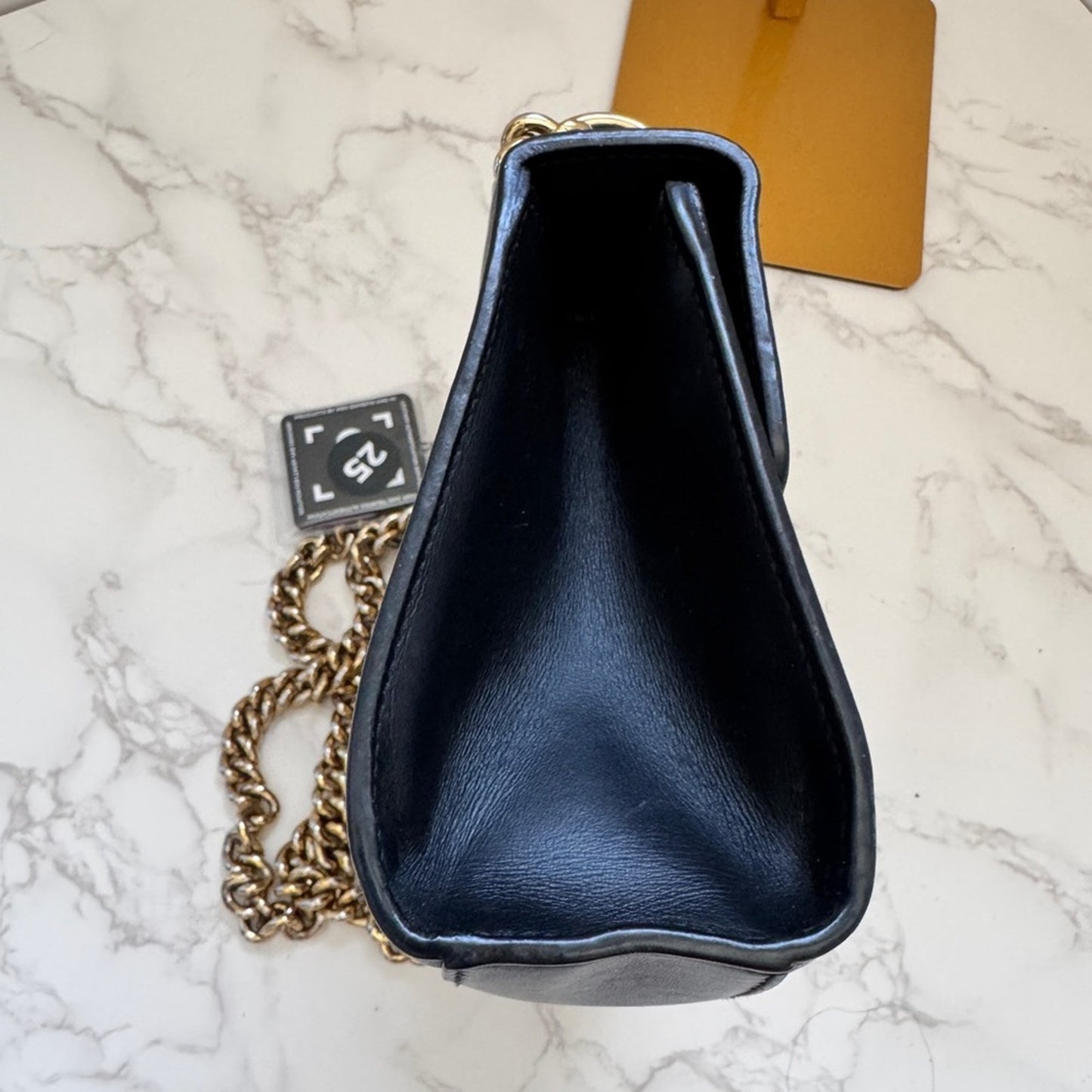 Gucci Padlock Calfskin GG Supreme Monogram Small Shoulder Bag Black Gold