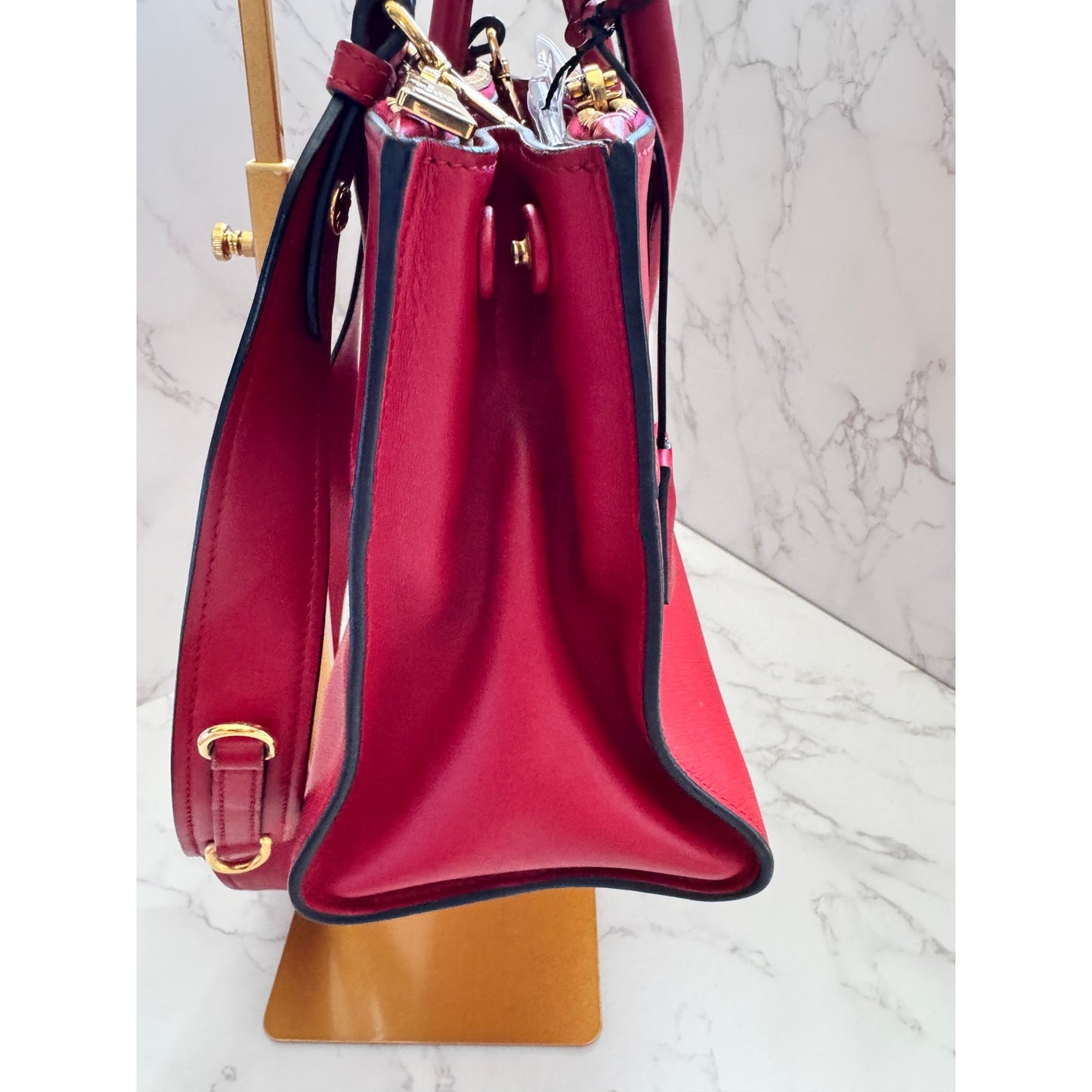 Prada Paradigme Tote in Red Saffiano Leather
