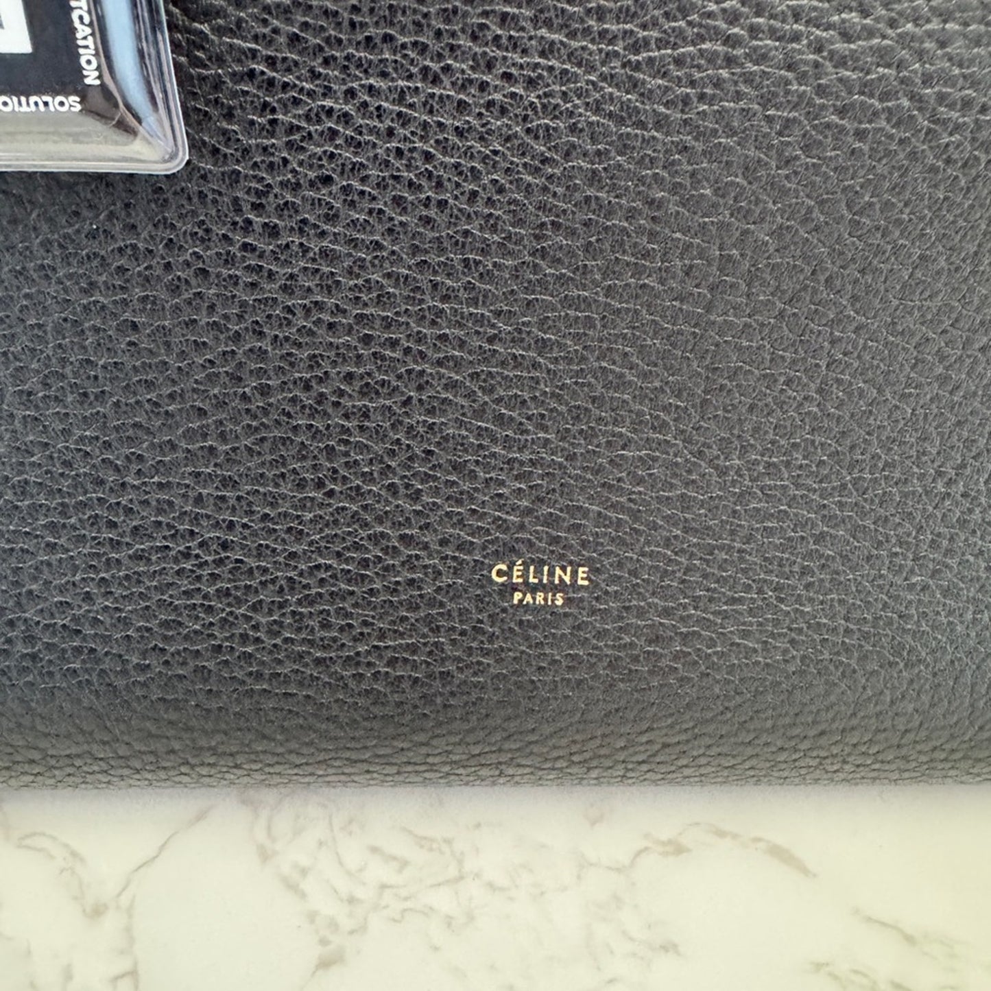 Authentic Celine Black Leather Tie Knot Tote