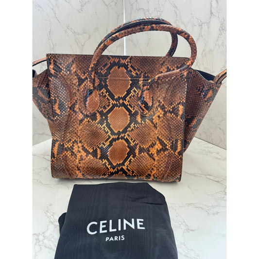 Exotic Celine Phantom Tote in Brown Python
