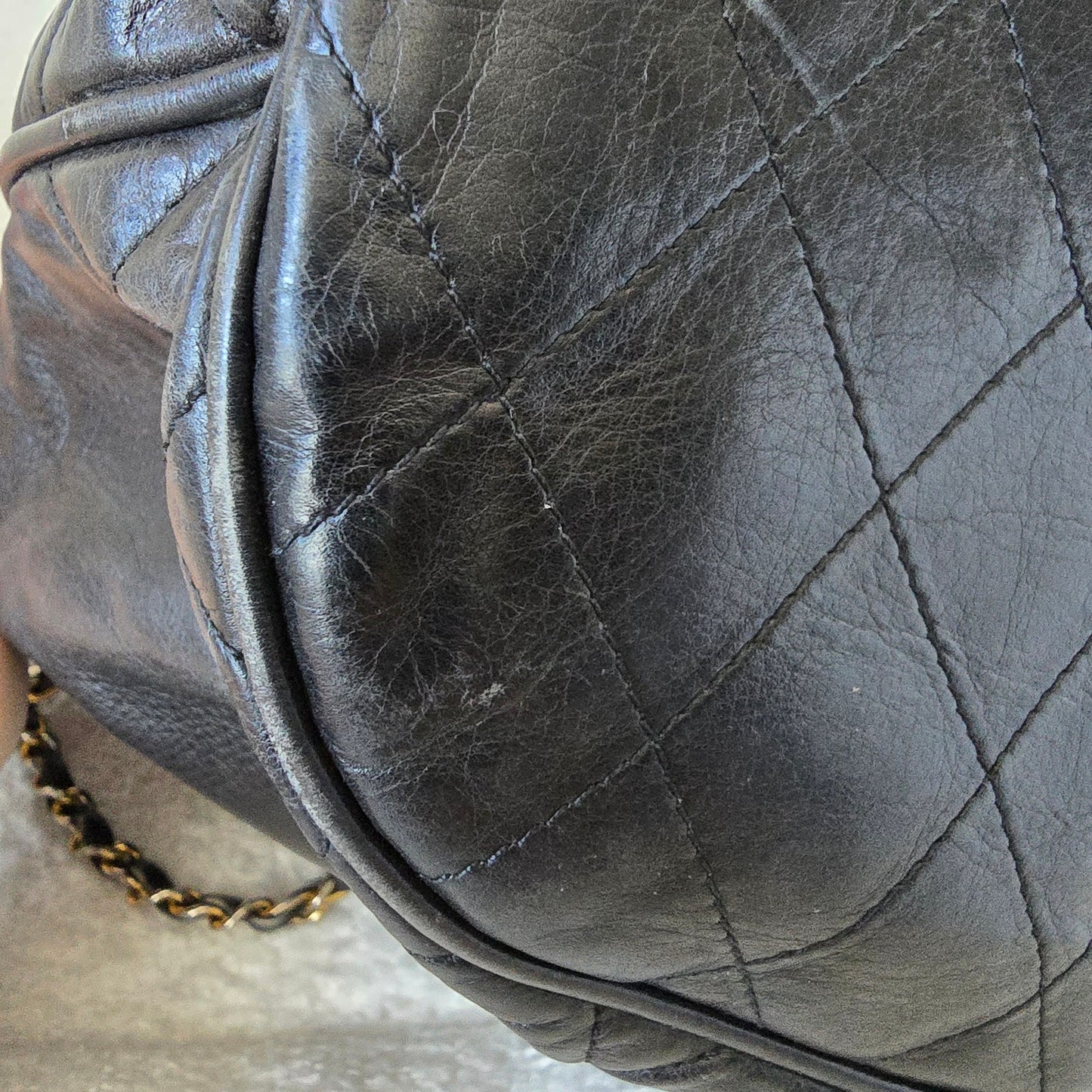 Rare Series 0 Collector's Chanel Vintage Bucket Bag with 24K Gold Hardware