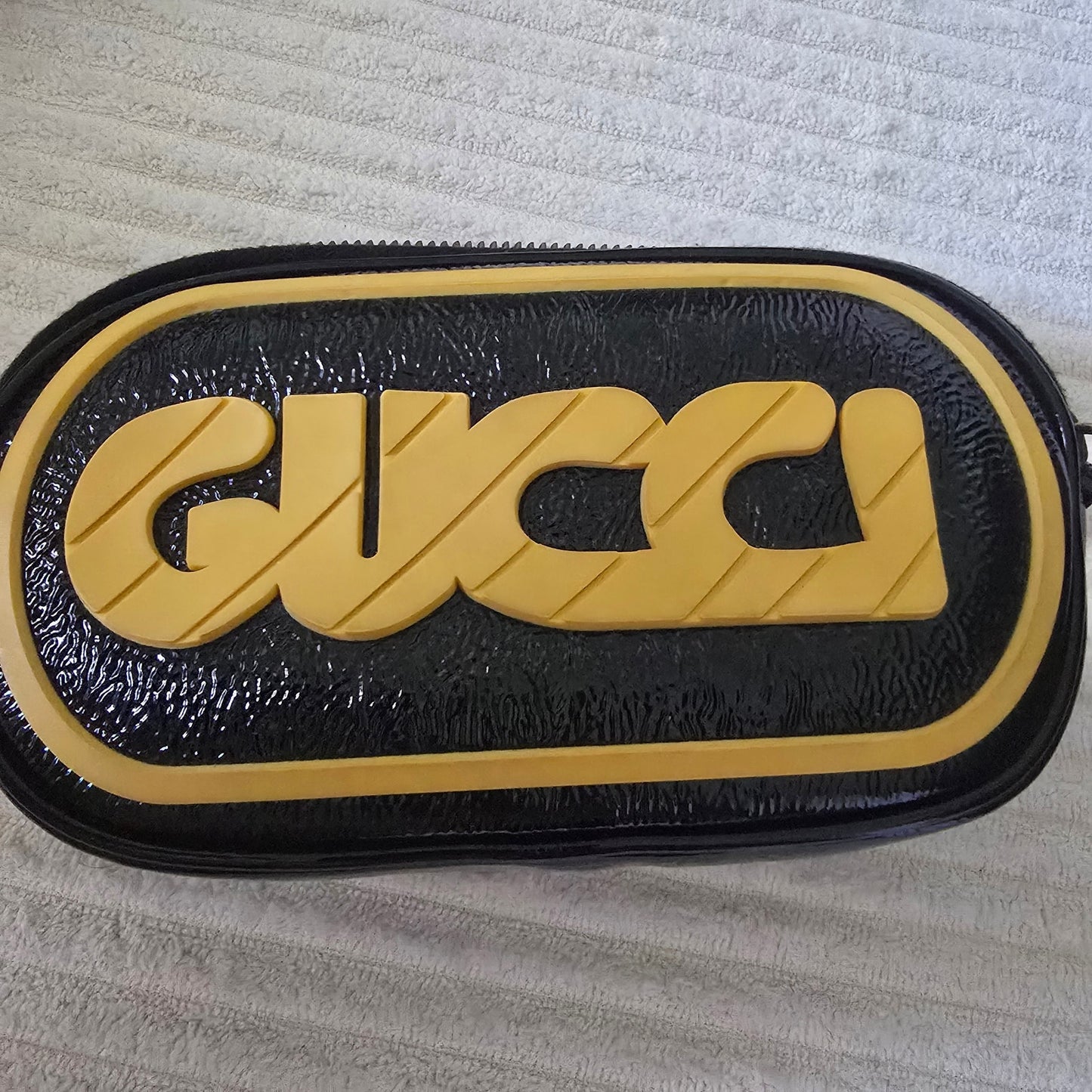 Gucci Game Patch Logo Belt Bag Black/Yellow Size 80/32