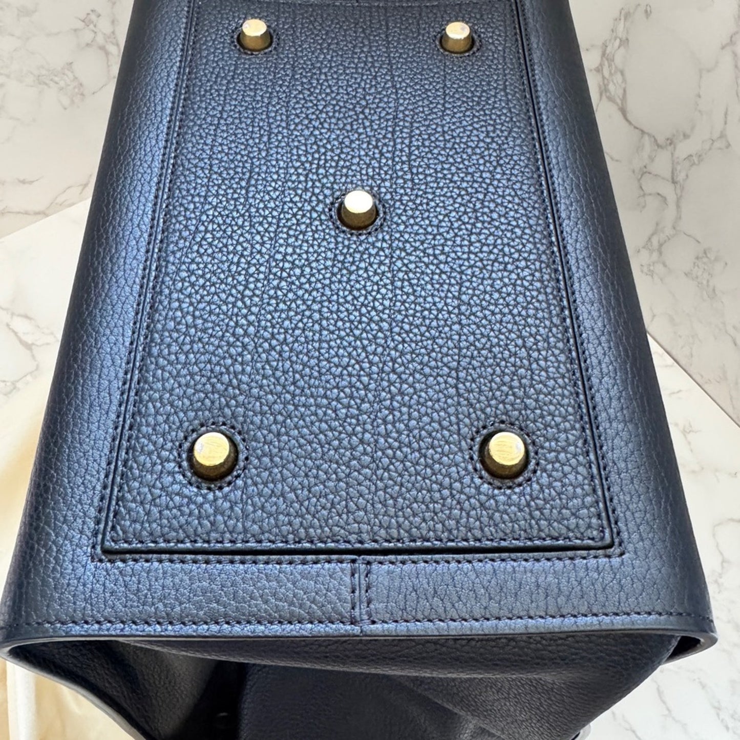 Authentic Celine Black Leather Tie Knot Tote