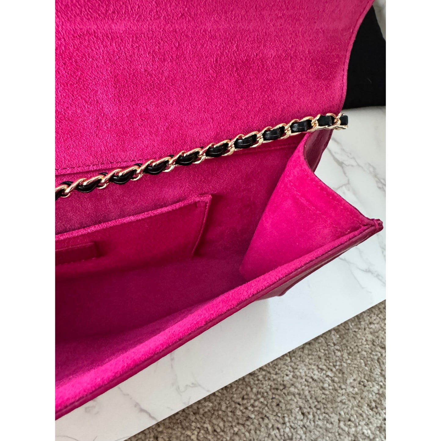 Saint Laurent Y Ligne Pink Leather Clutch