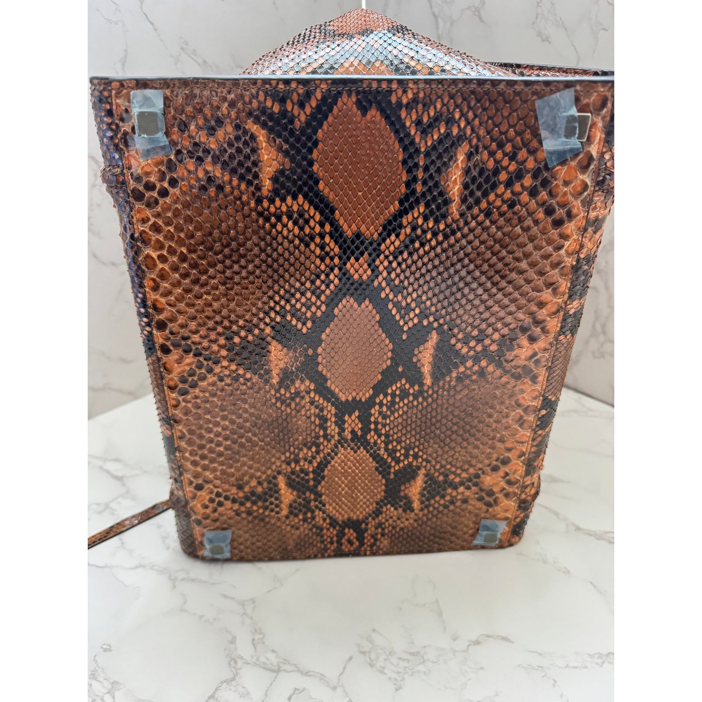 Exotic Celine Phantom Tote in Brown Python