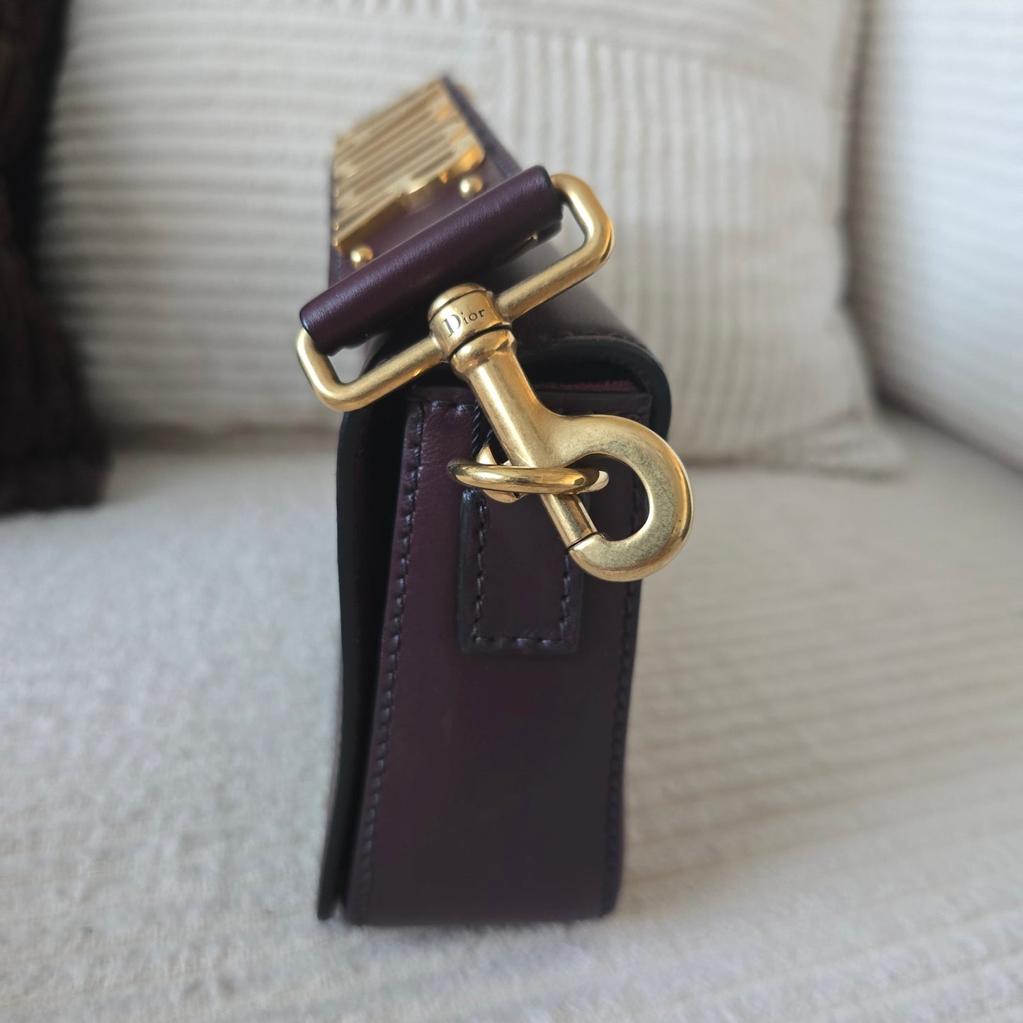 Christian Dior J'Adior Flap Bag Medium Burgundy Amaranth Leather Gold
