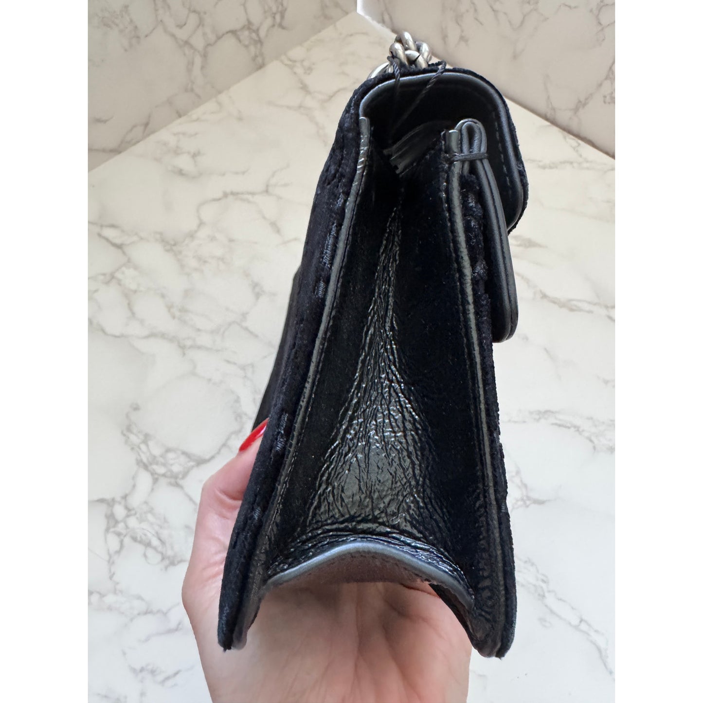 GUCCI Dionysus Mini GG Velvet Crystal Tiger Head Chain Shoulder Bag