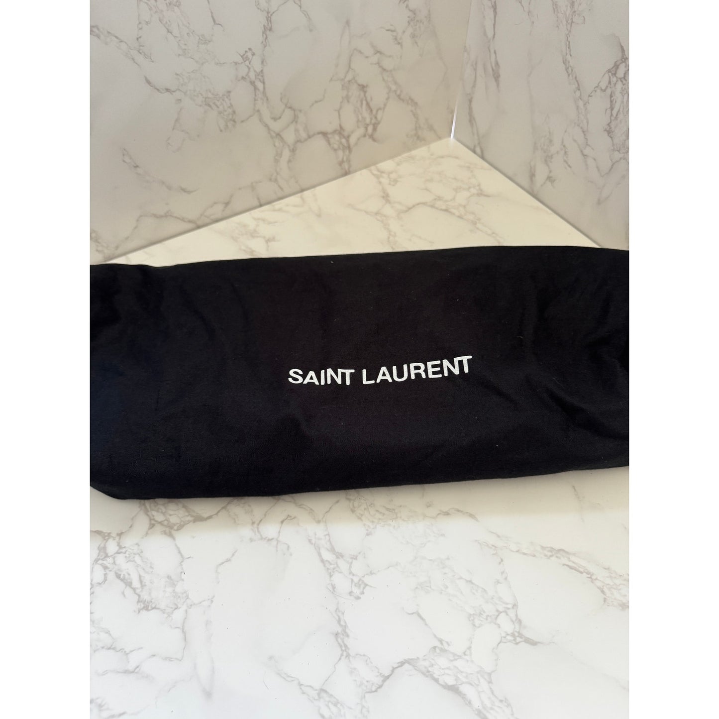 YSL Saint Laurent Classic Y Cabas Chyc Satchel  Blue Leather