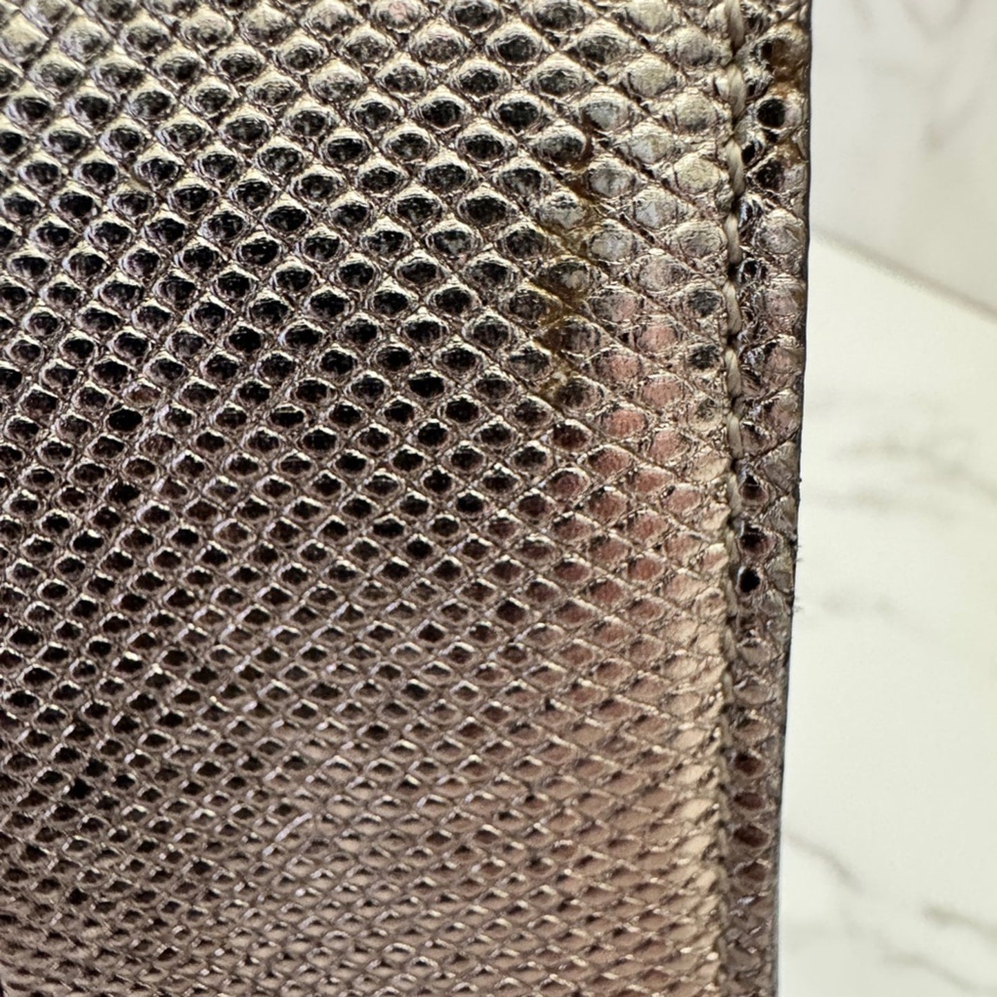 Bvlgari Serpenti Limited Edition Forever Bag in Metallic Leather.