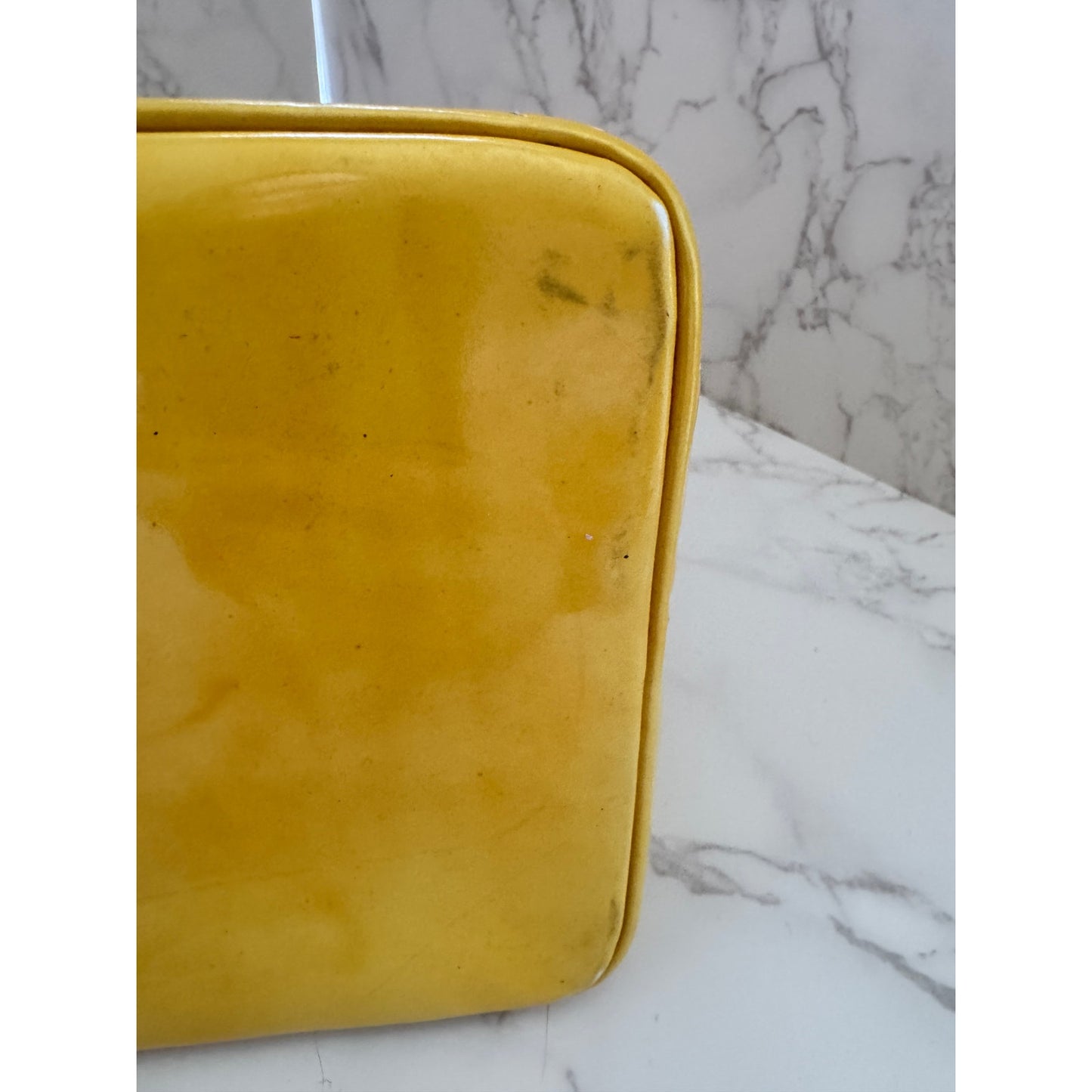 Chanel Yellow Patent Leather Medallion Tote Vintage