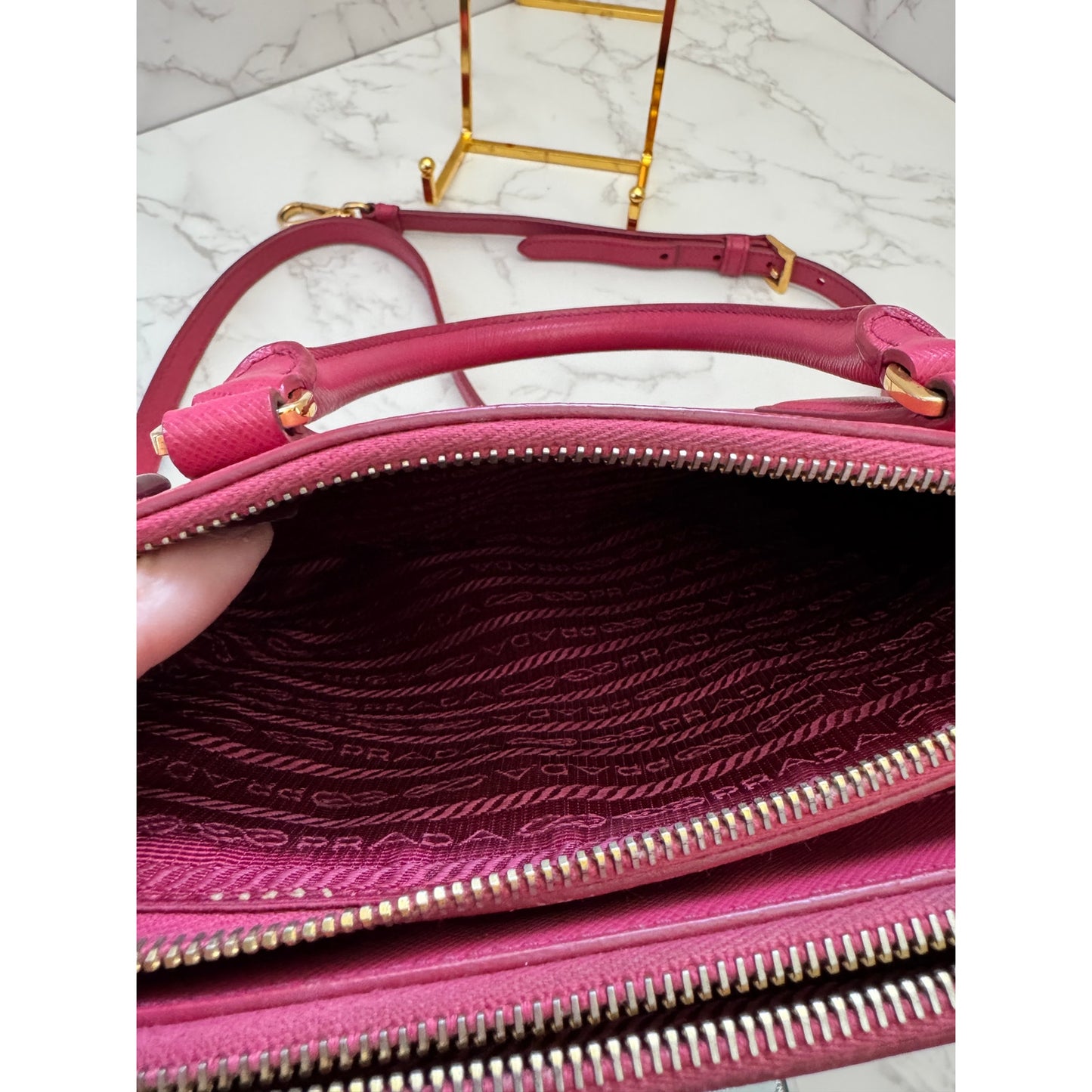 Prada Galleria Pink Small in Saffiano Leather