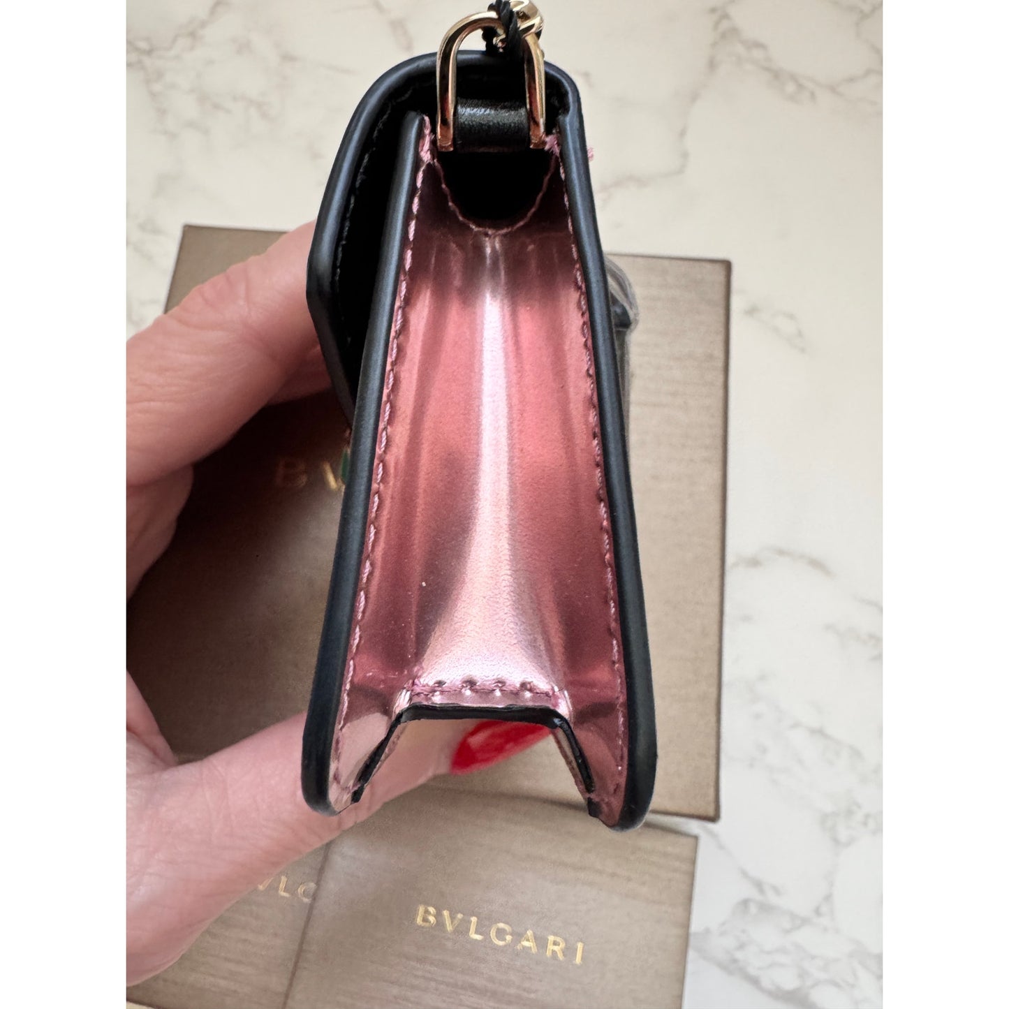 Bvlgari Serpenti Forever Metallic Pink Micro Bag