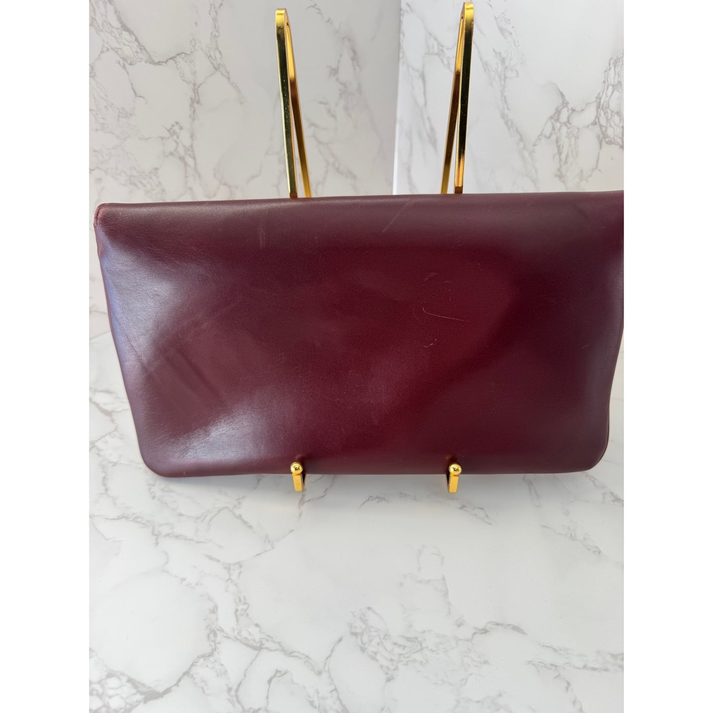 Gucci Rajah Burgundy Leather Clutch