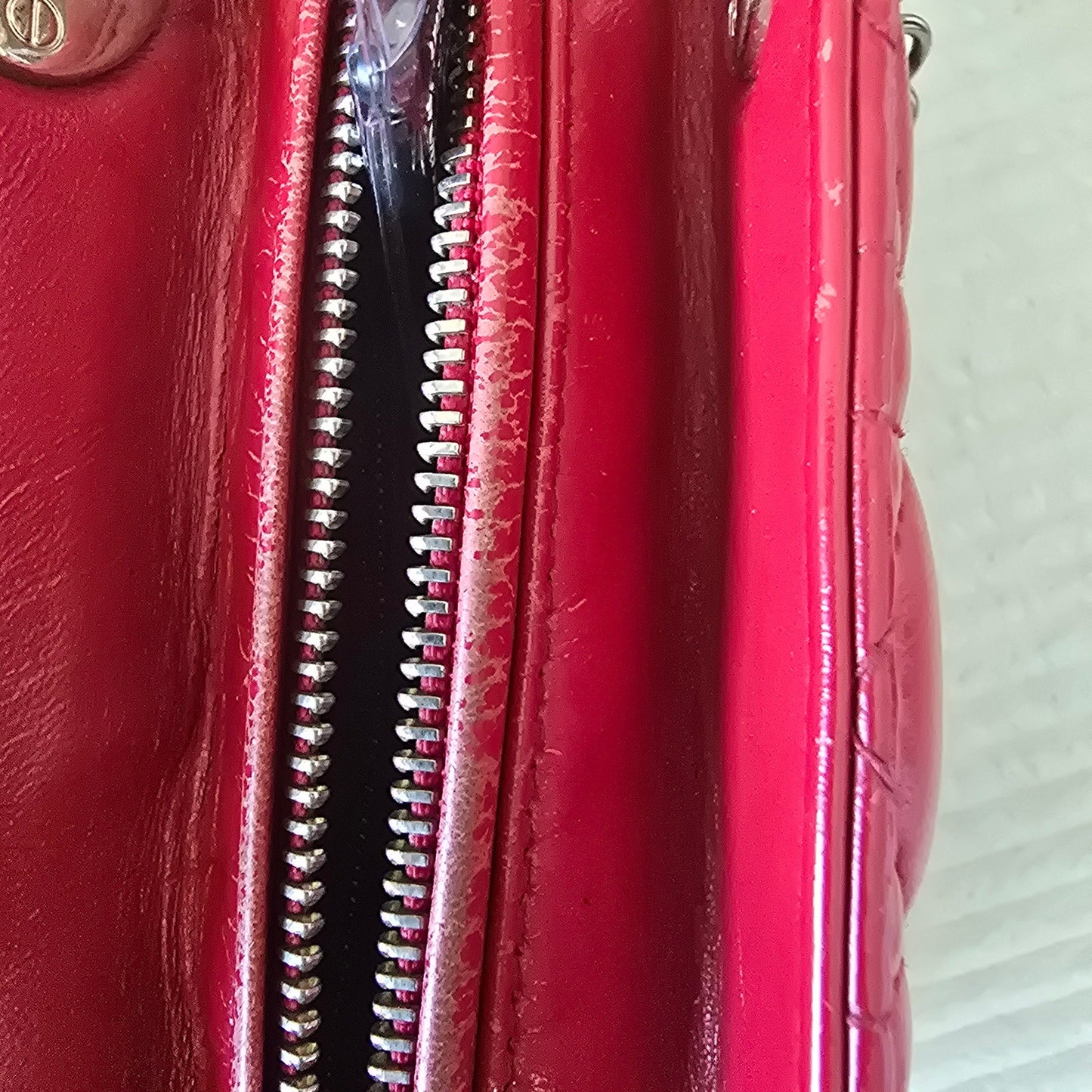 Christian Dior Lady Dior Red Quilted Lambskin Cannage Leather with Gold Hardware