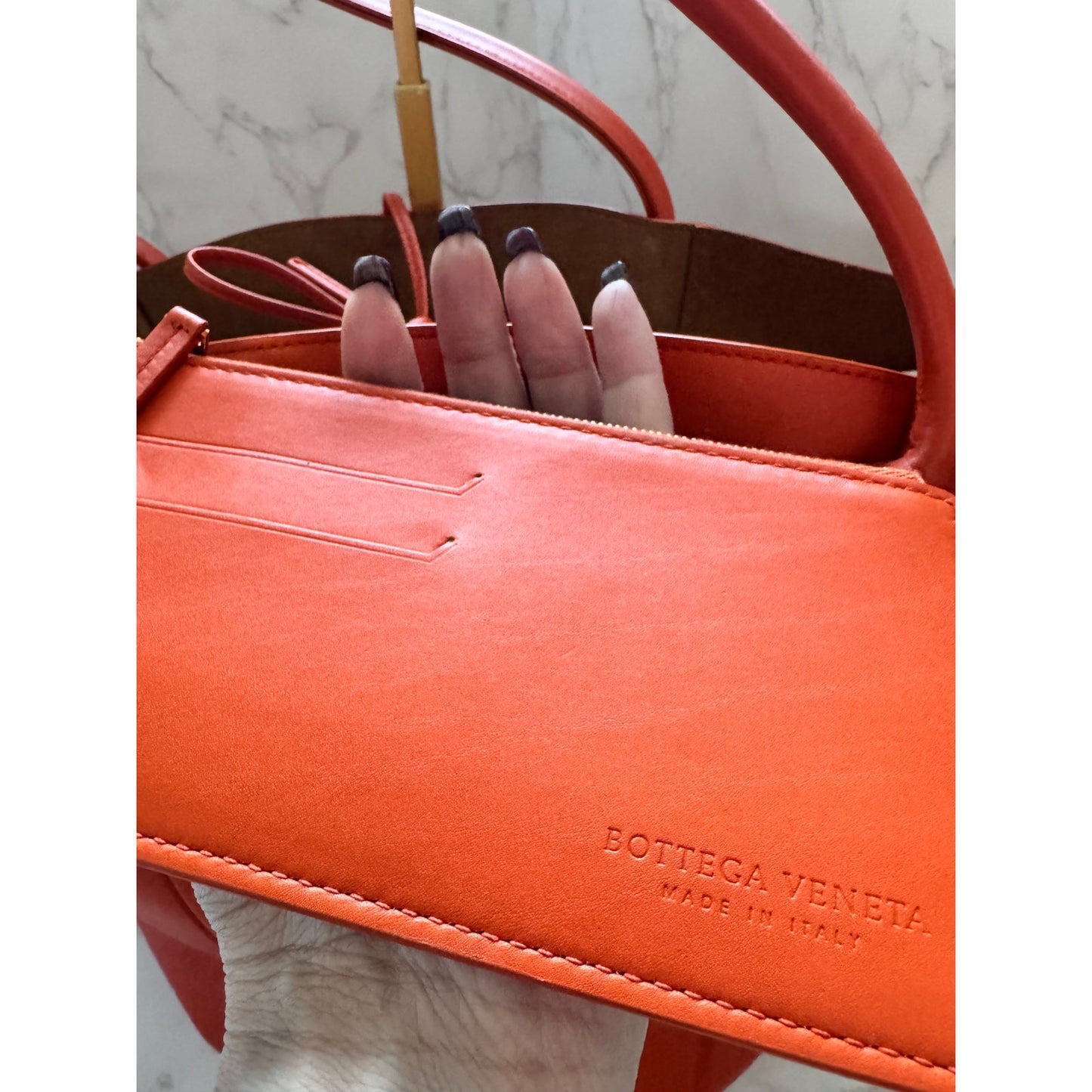 Bottega Veneta Basket Tote in Orange with Baby