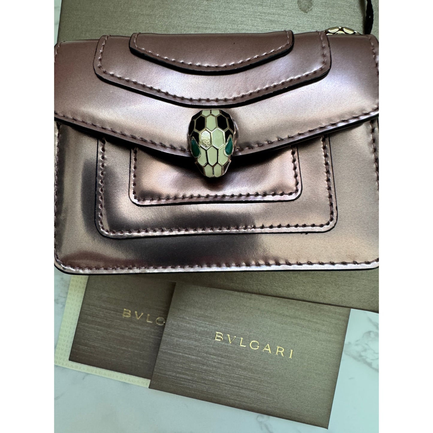 Bvlgari Serpenti Forever Metallic Pink Micro Bag