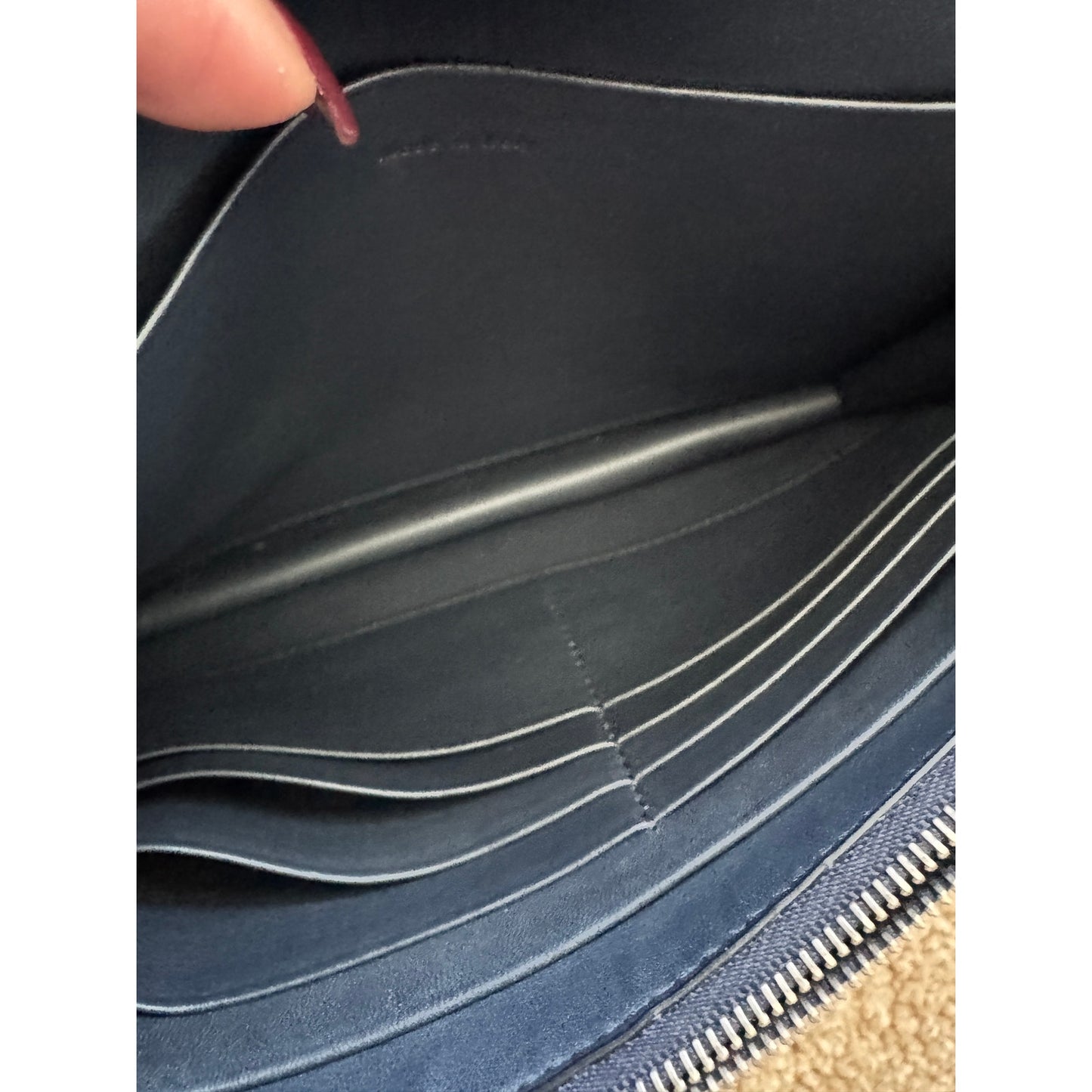 Celine Frame Evening Clutch on Chain Black or Navy Blue/Brown