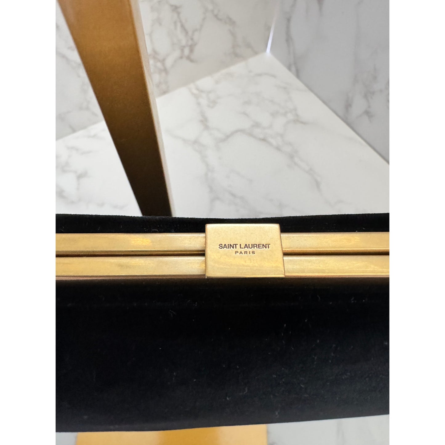 Yves Saint Laurent Le Anne-Marie Shoulder Bag in Black Velvet