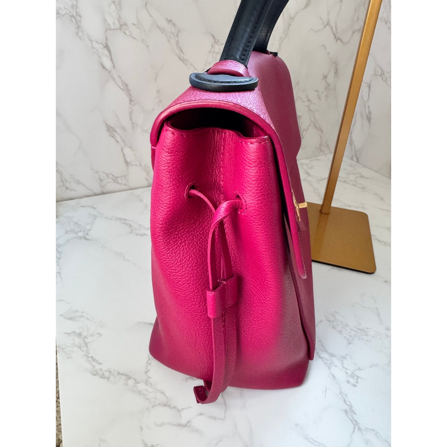 LV Lockme PM Handbag in Fuchsia and Black Top Handle