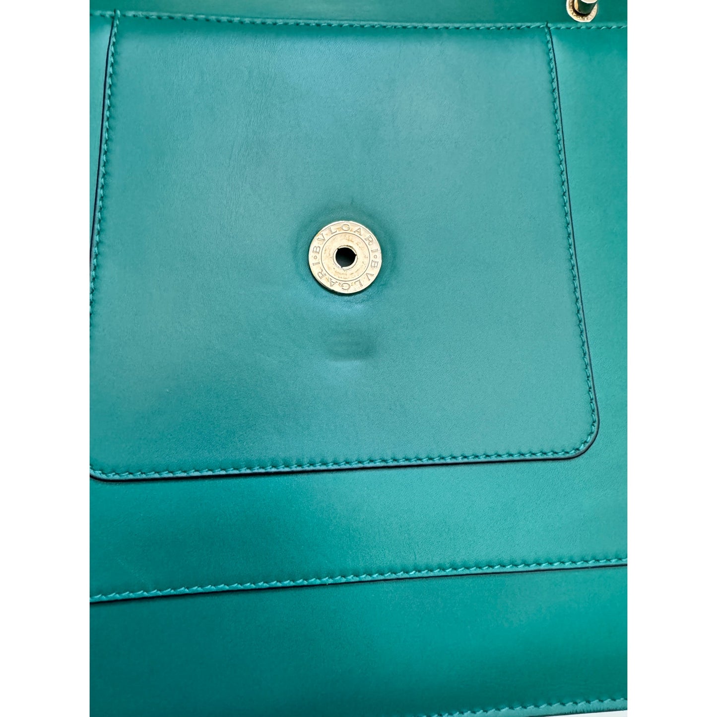 Bvlgari Serpenti Forever Bag in Green Teal with Purple Interior