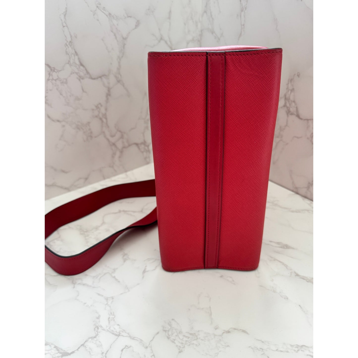 Prada Paradigme Tote in Red Saffiano Leather