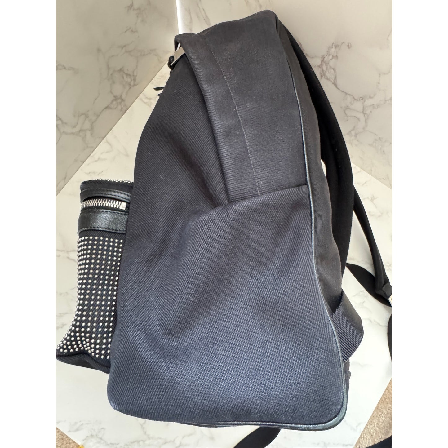 Saint Laurent Canvas City Studded Backpack