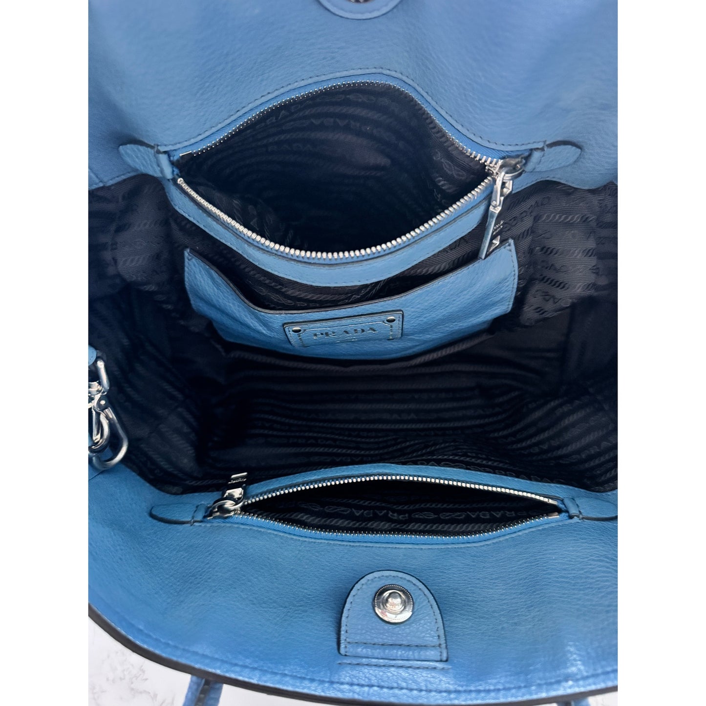 Prada Vitello Daino Front Pocket Tote