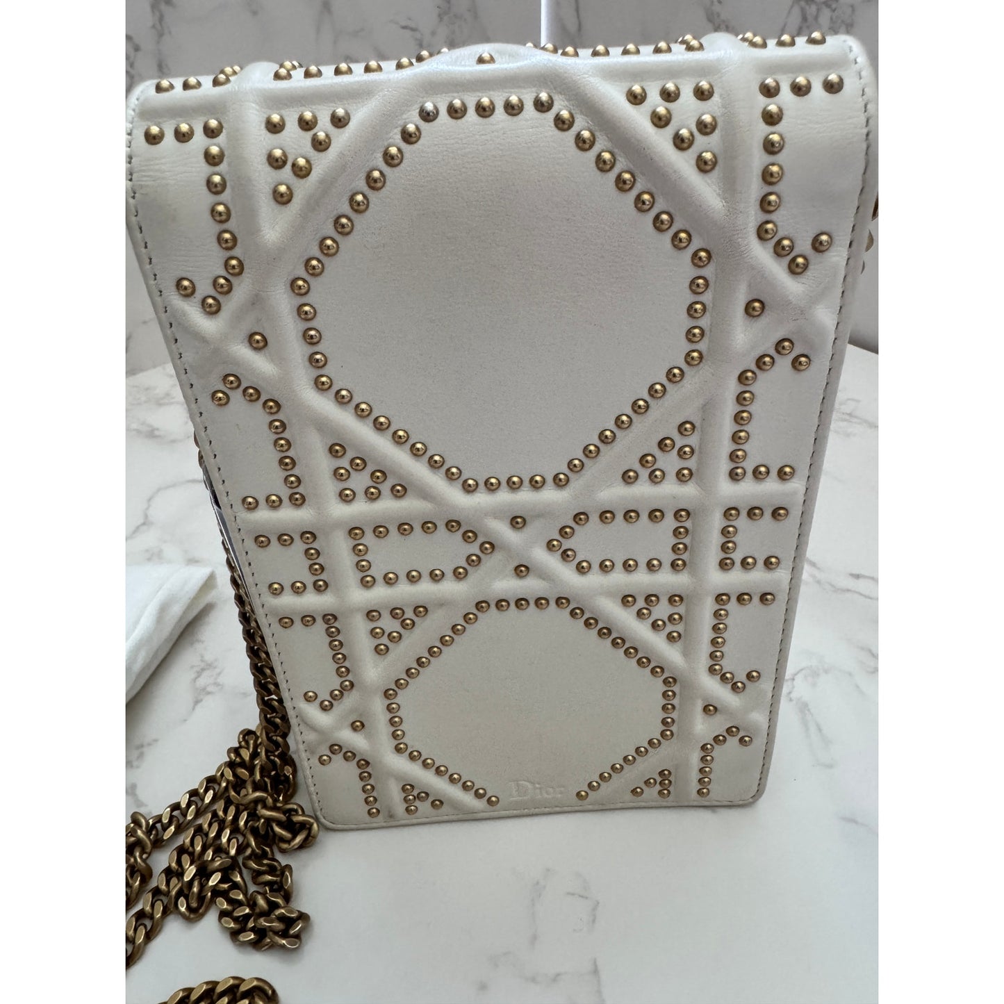 Christian Dior Diorama Vertical Clutch Cream
