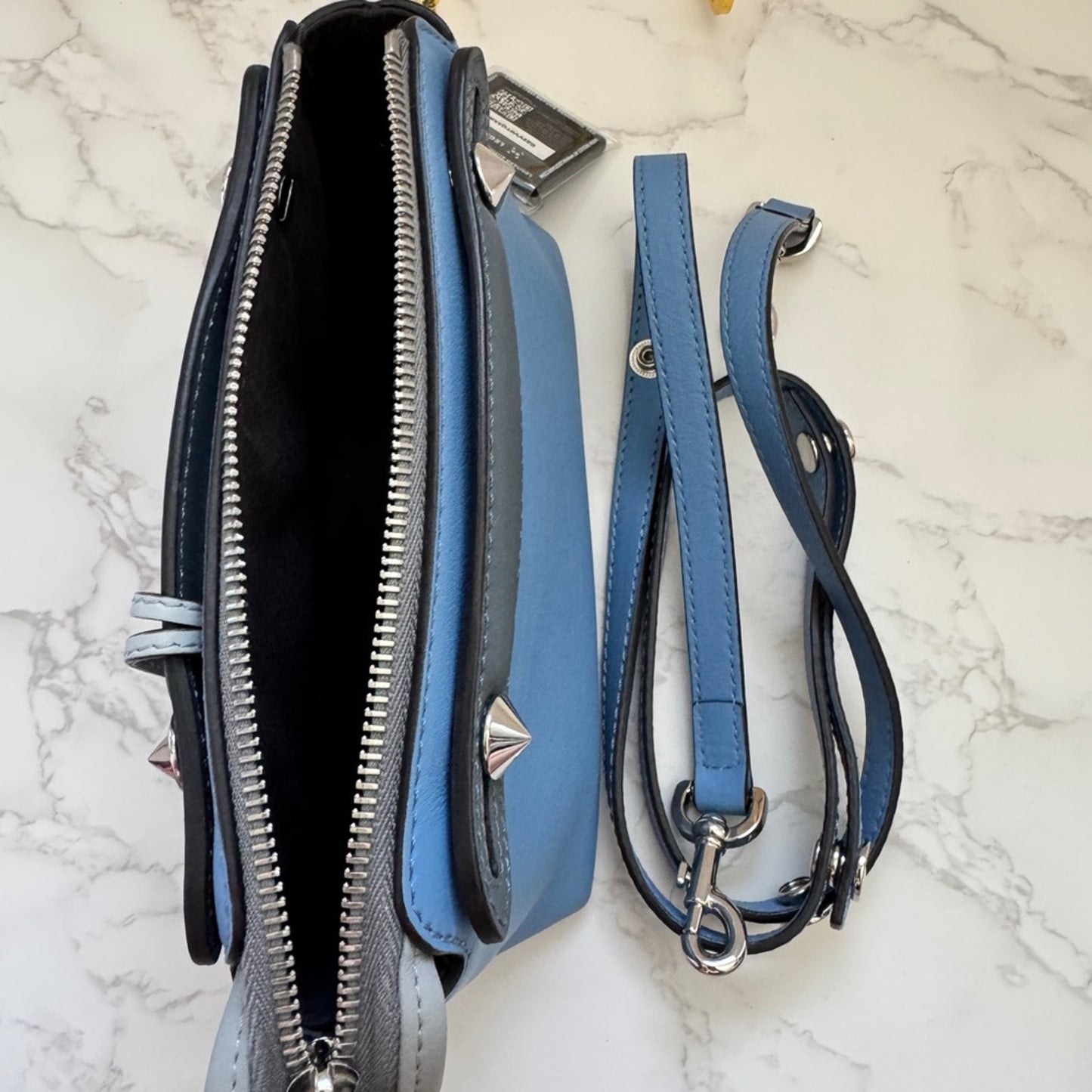 Fendi By The Way Crossbody in Blue Calfskin Leather