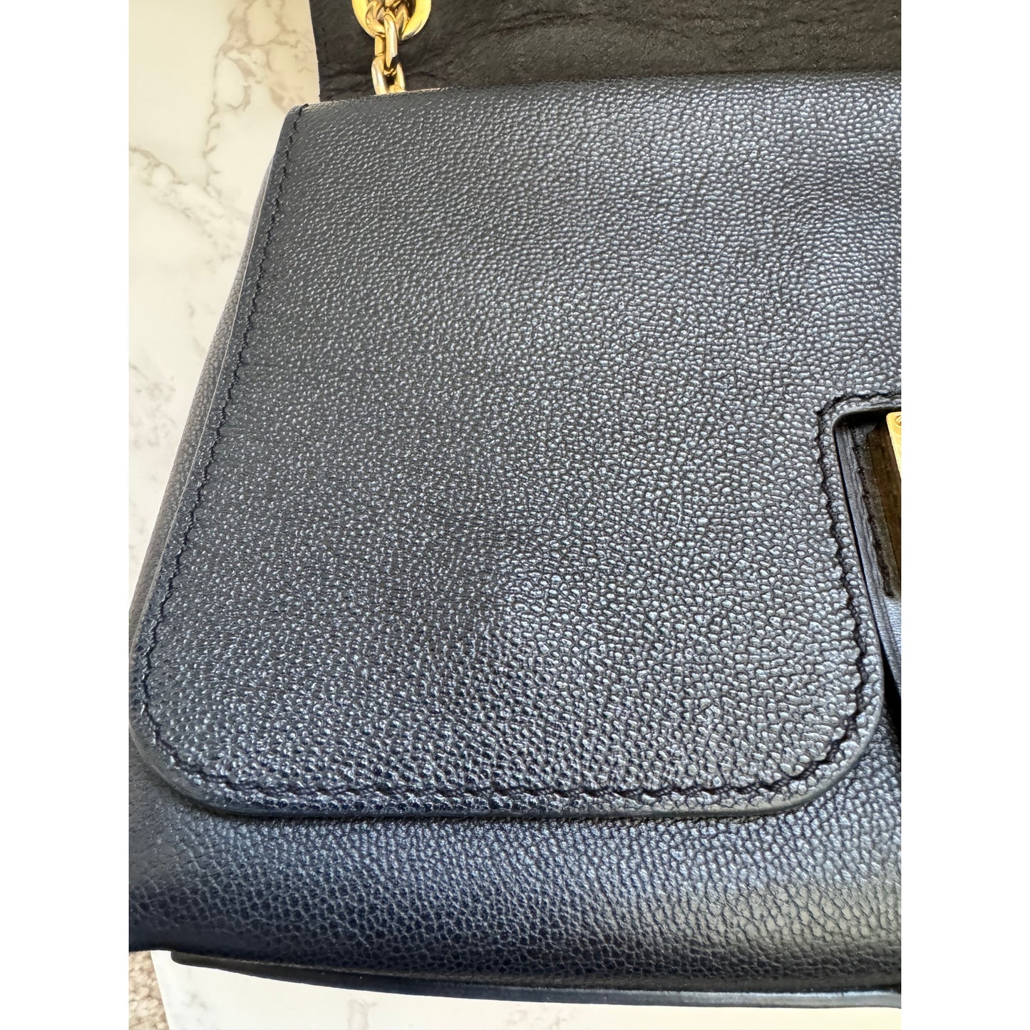 LV Monogram Cuir Plume Ecume Very Chain Bag in black