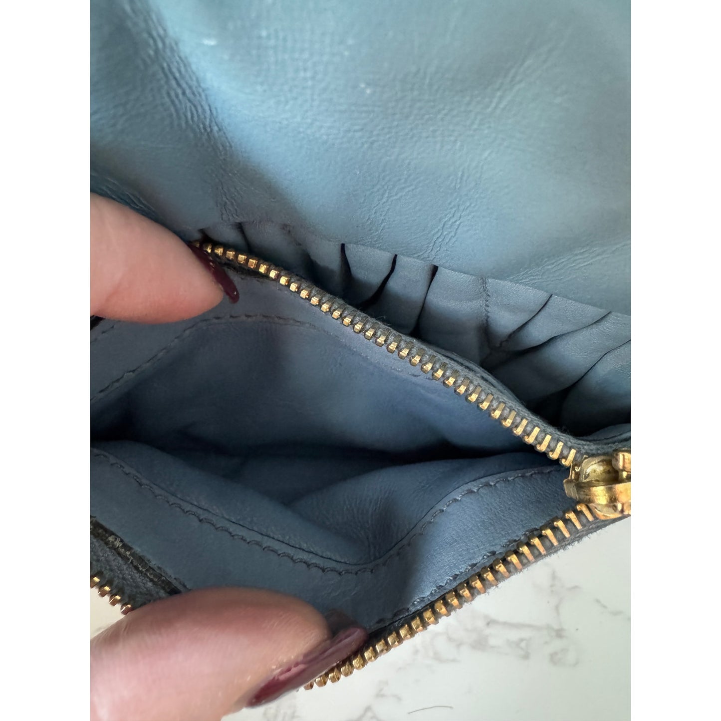 Miu Miu Matelasse Light Blue Flap Top Handle Bag