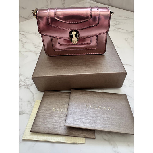 Bvlgari Serpenti Forever Metallic Pink Micro Bag