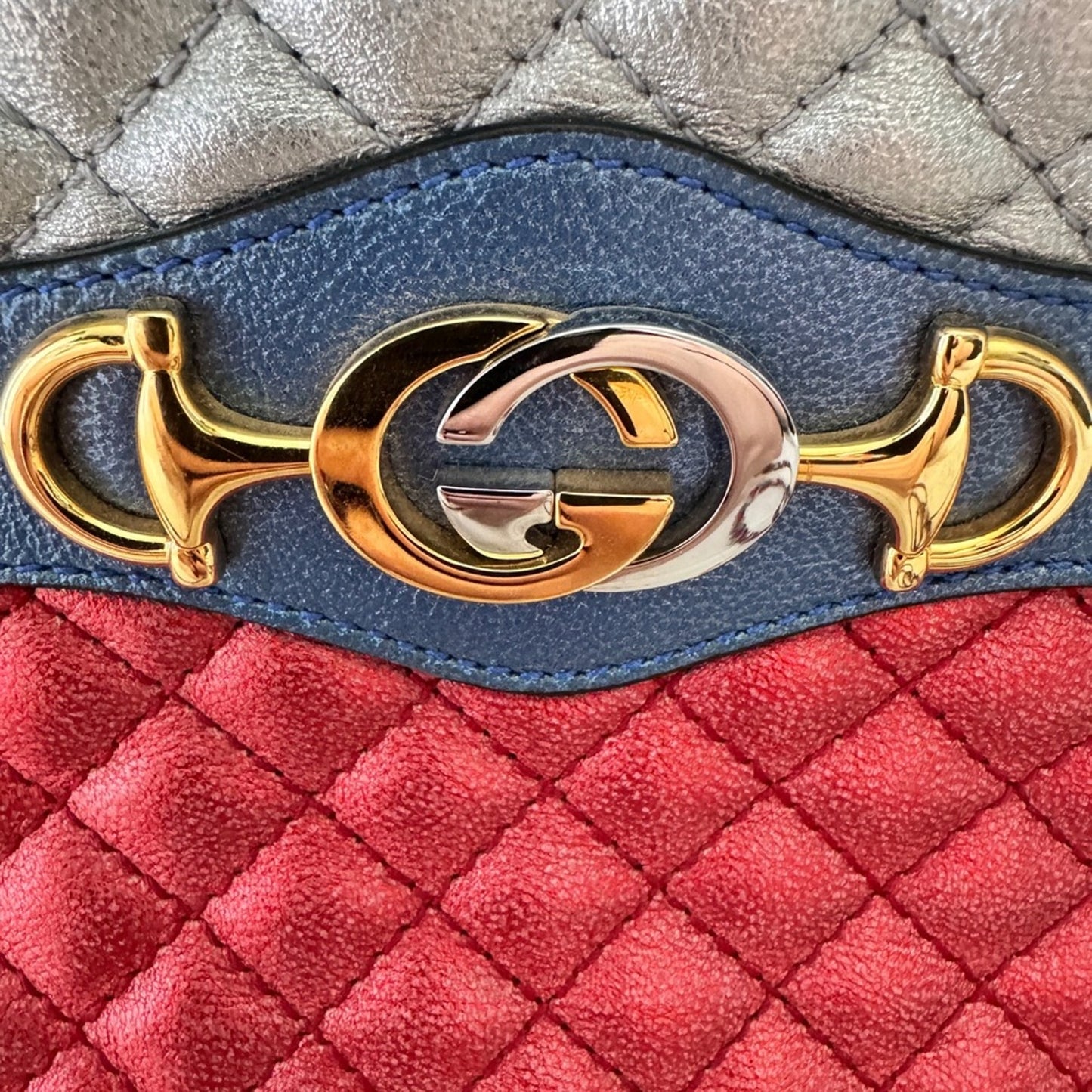 Gucci Laminated Nappa Trapuntata Zumi Shoulder Bag