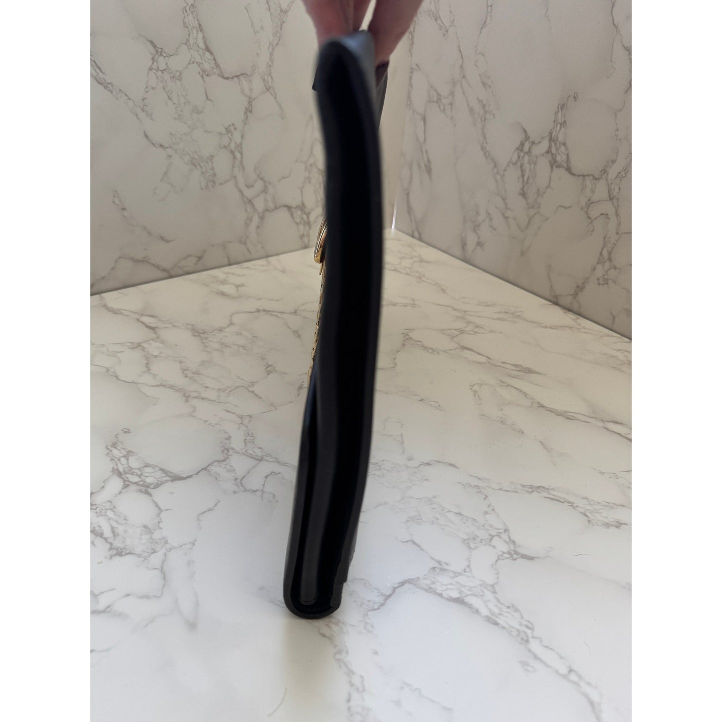 Gucci Sylvie Black Leather Maxi Clutch
