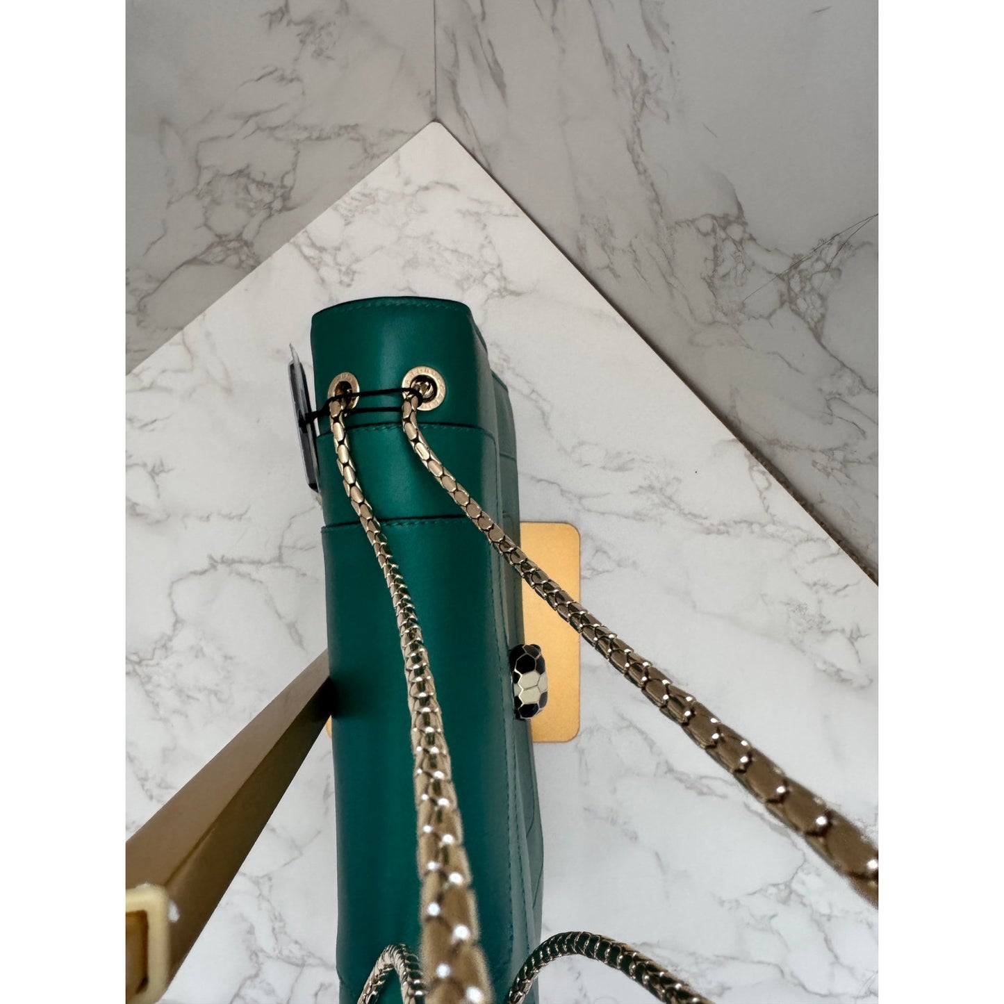 Bvlgari Serpenti Forever Bag in Green Teal with Purple Interior