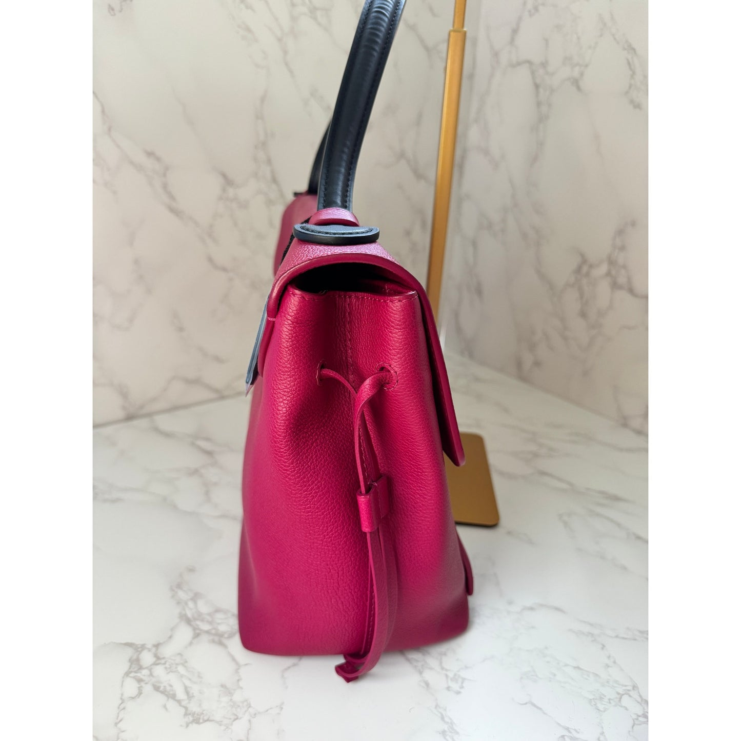 LV Lockme PM Handbag in Fuchsia and Black Top Handle