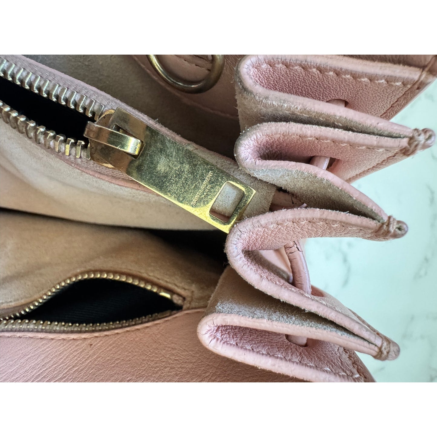 Saint Laurent Blush Calfskin Sac De Jour Tote Bag