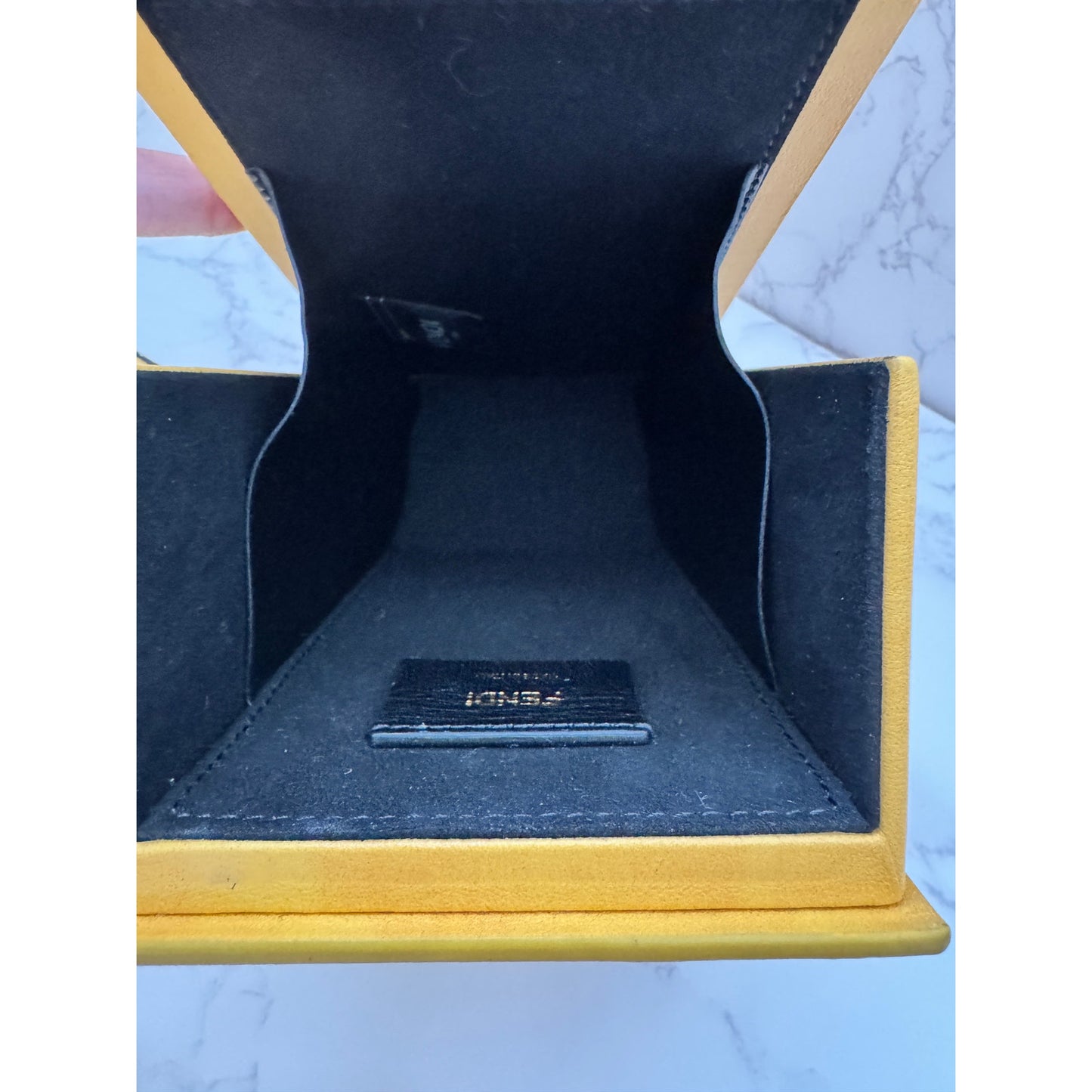 Fendi Vitello Yellow Leather Vertical Box Bag