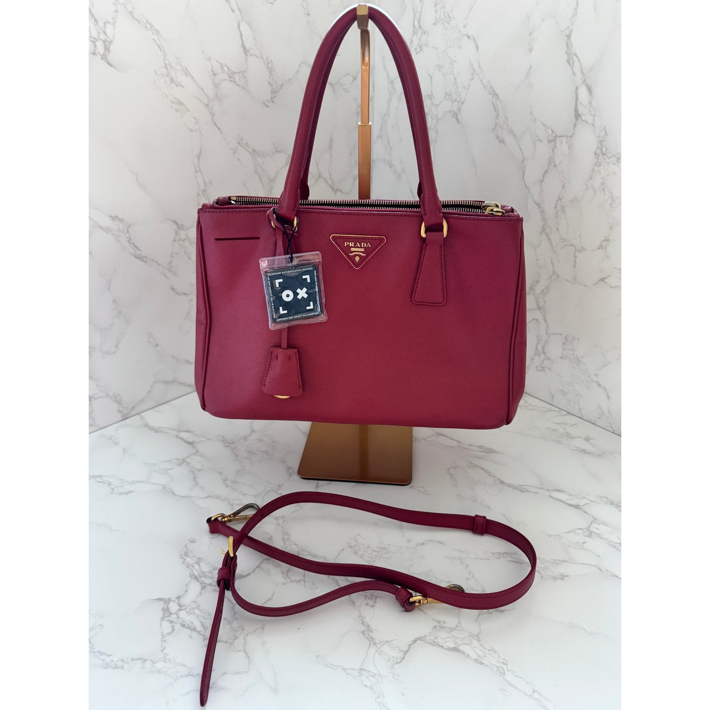 Prada Galleria Medium in Red Saffiano Leather