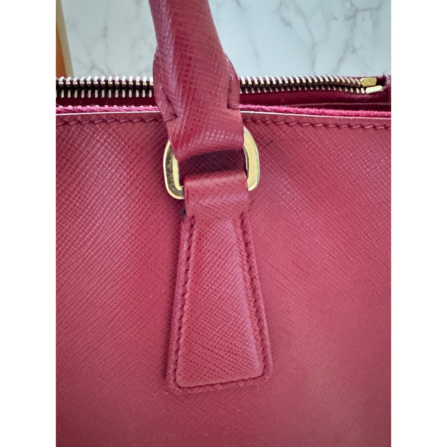 Prada Galleria Medium in Red Saffiano Leather