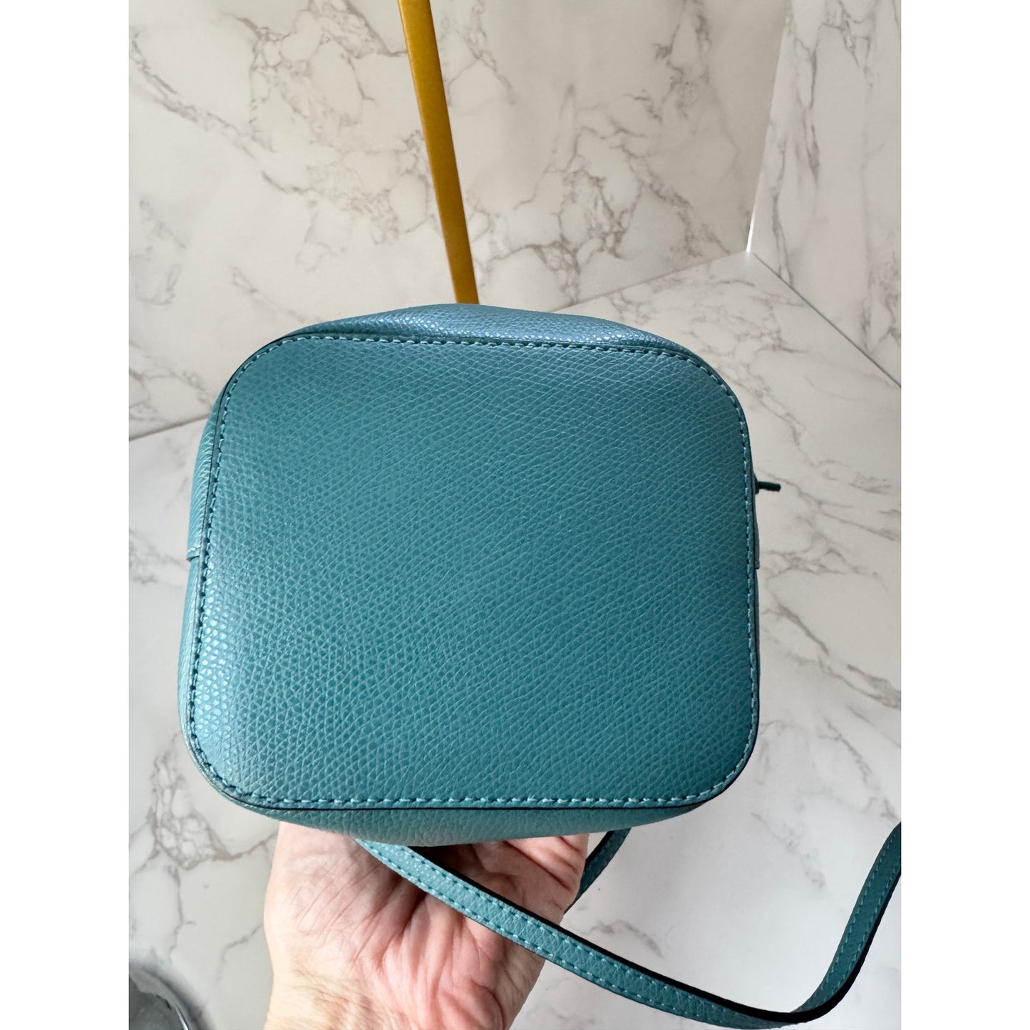 Fendi Mon Tresor Teal Leather Mini Bucket Bag