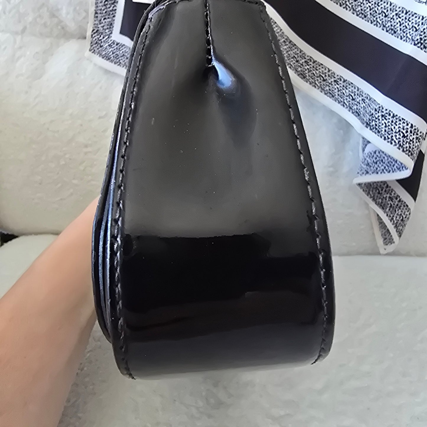Louis Vuitton Black Patent Leather Sobe Clutch Bag