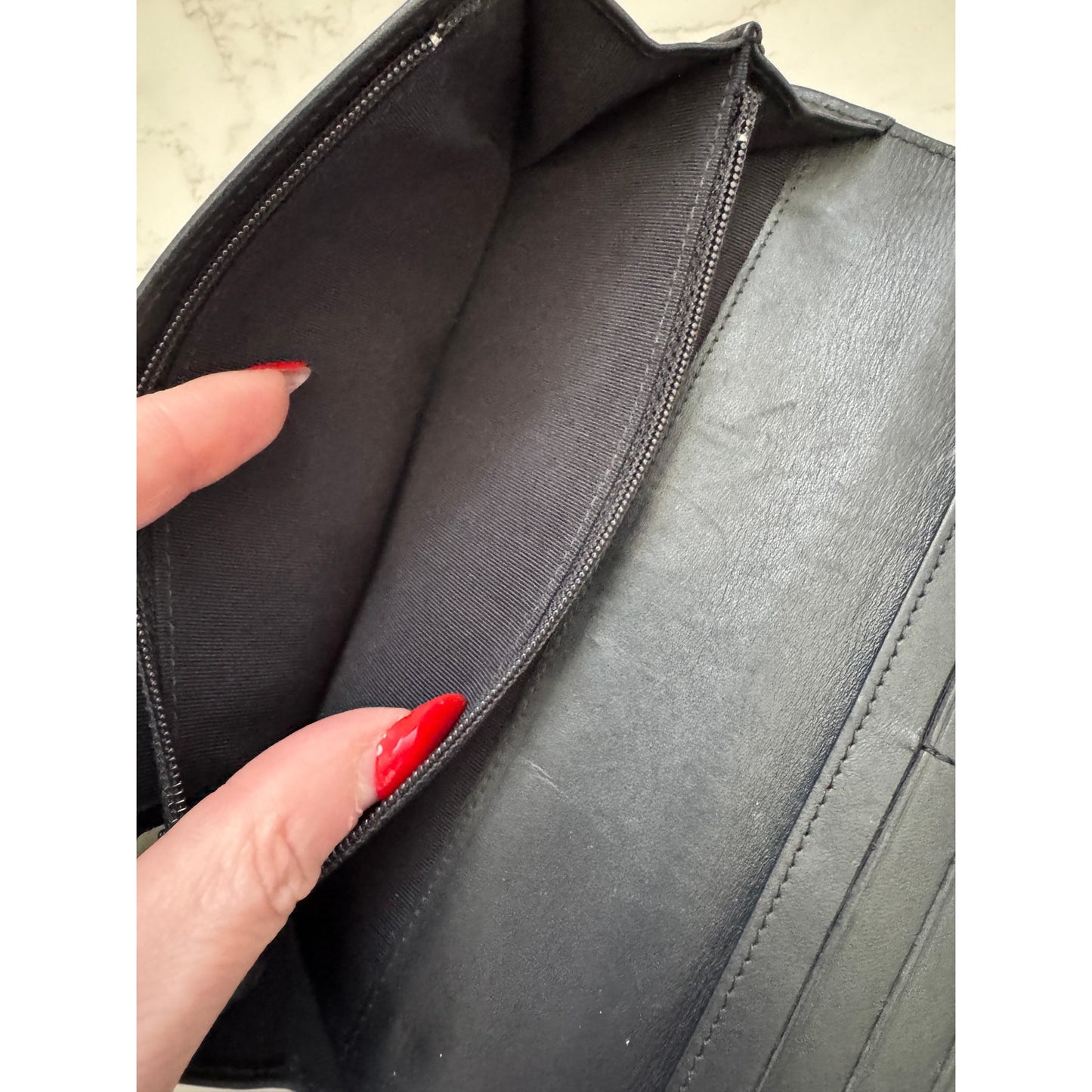 Chanel Black Quilted Patent Leather Wallet
