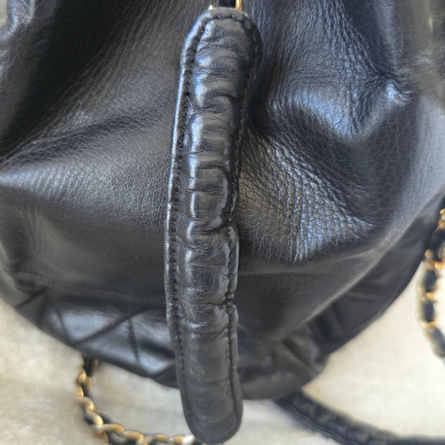 Rare Series 0 Collector's Chanel Vintage Bucket Bag with 24K Gold Hardware