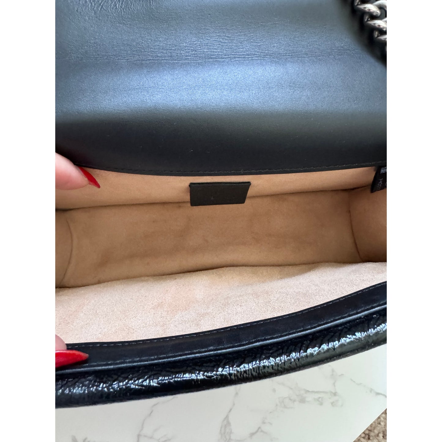 GUCCI Dionysus Mini GG Velvet Crystal Tiger Head Chain Shoulder Bag