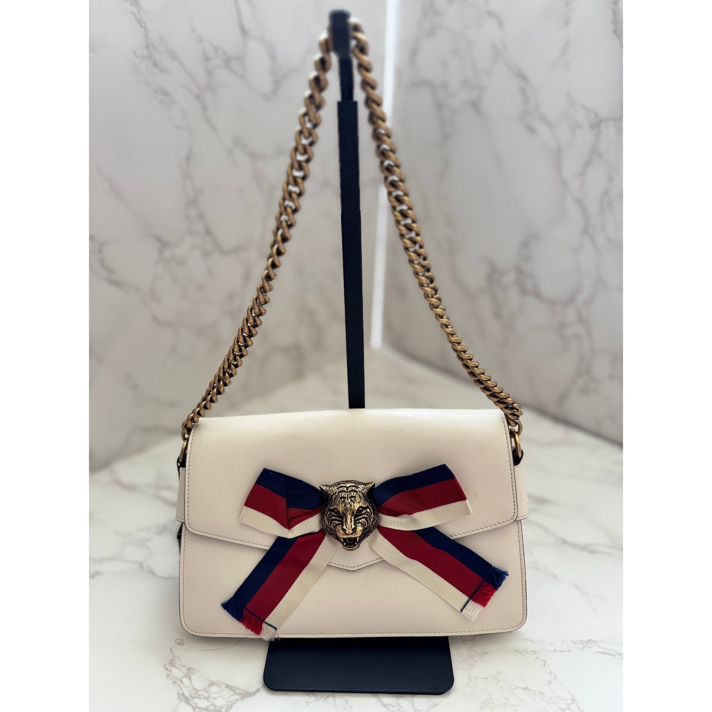 Gucci Animalier Broadway Bow Flap Bag with Chain Strap