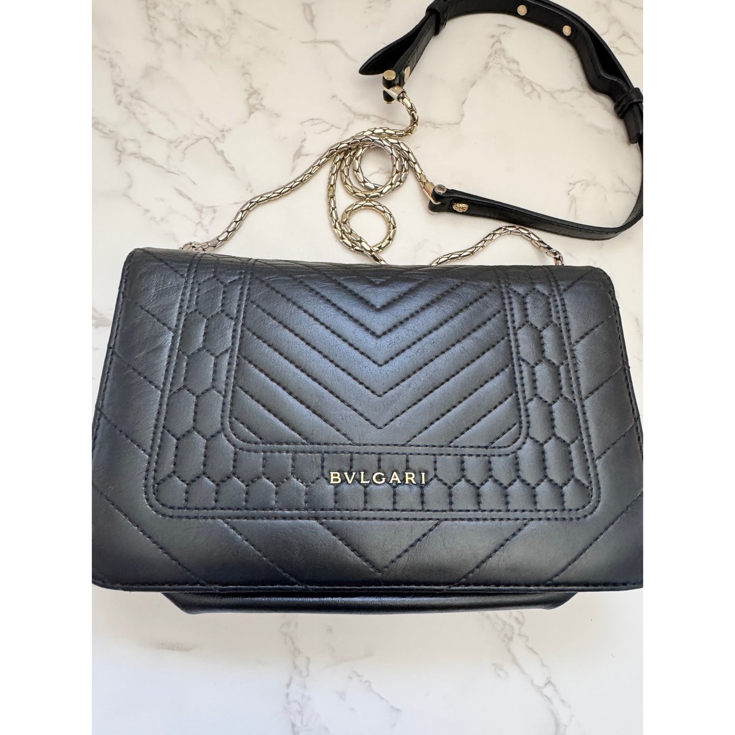 Bvlgari Forever Scaglie Quilted Leather Shoulder Bag