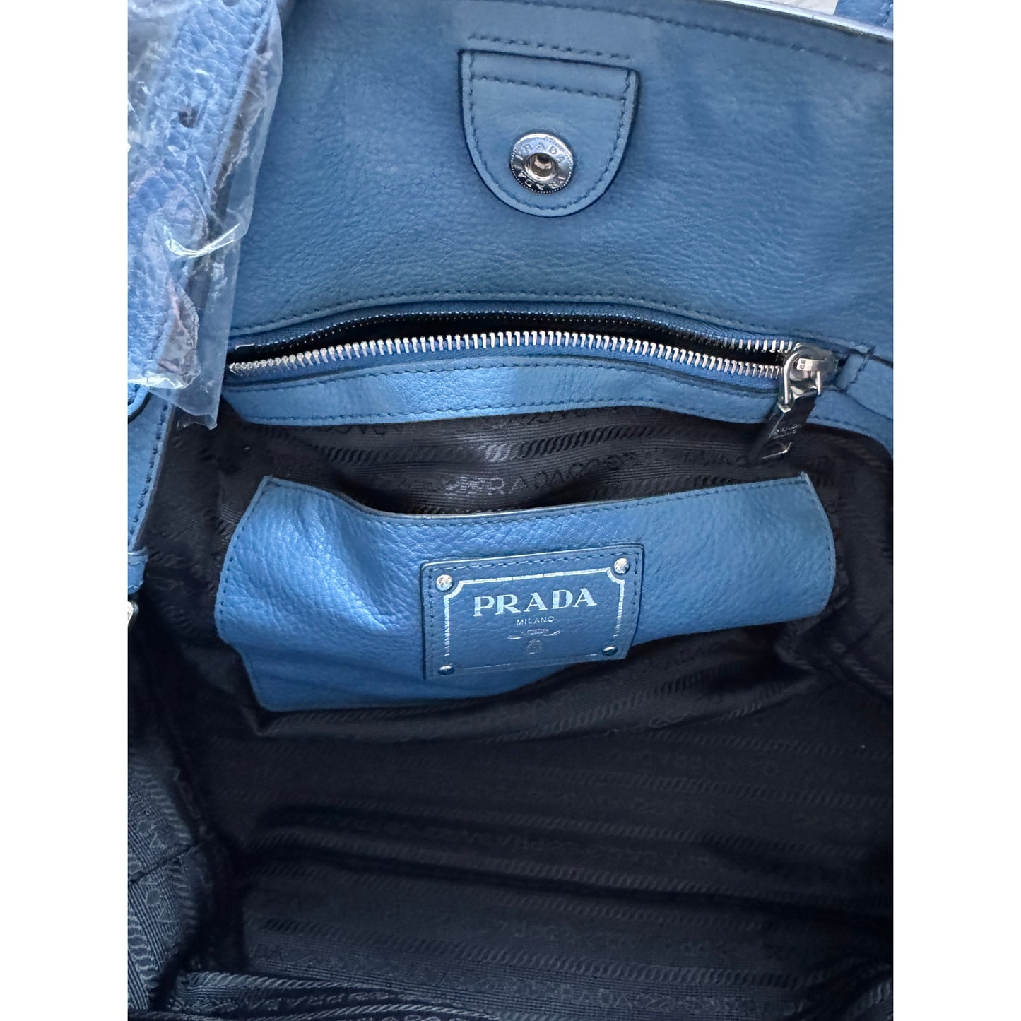 Prada Vitello Daino Front Pocket Tote