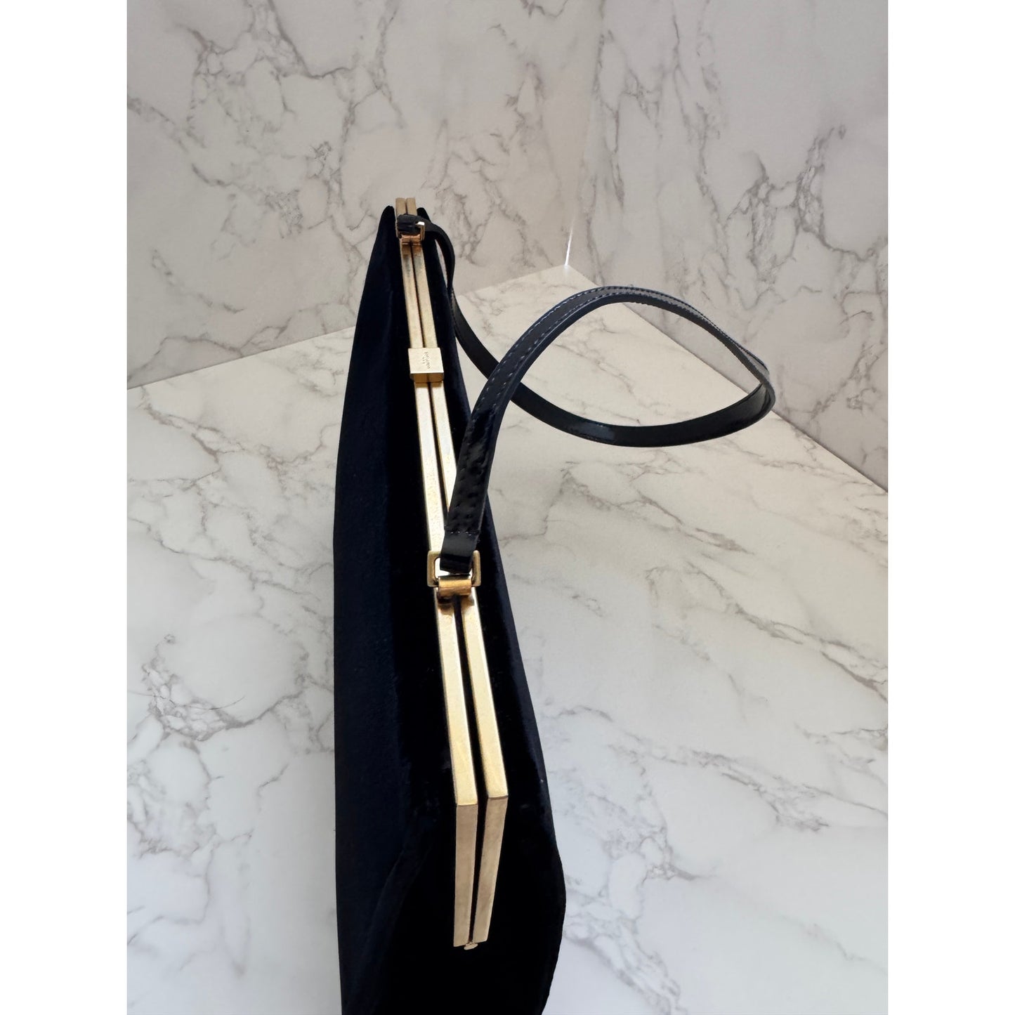 Yves Saint Laurent Le Anne-Marie Shoulder Bag in Black Velvet