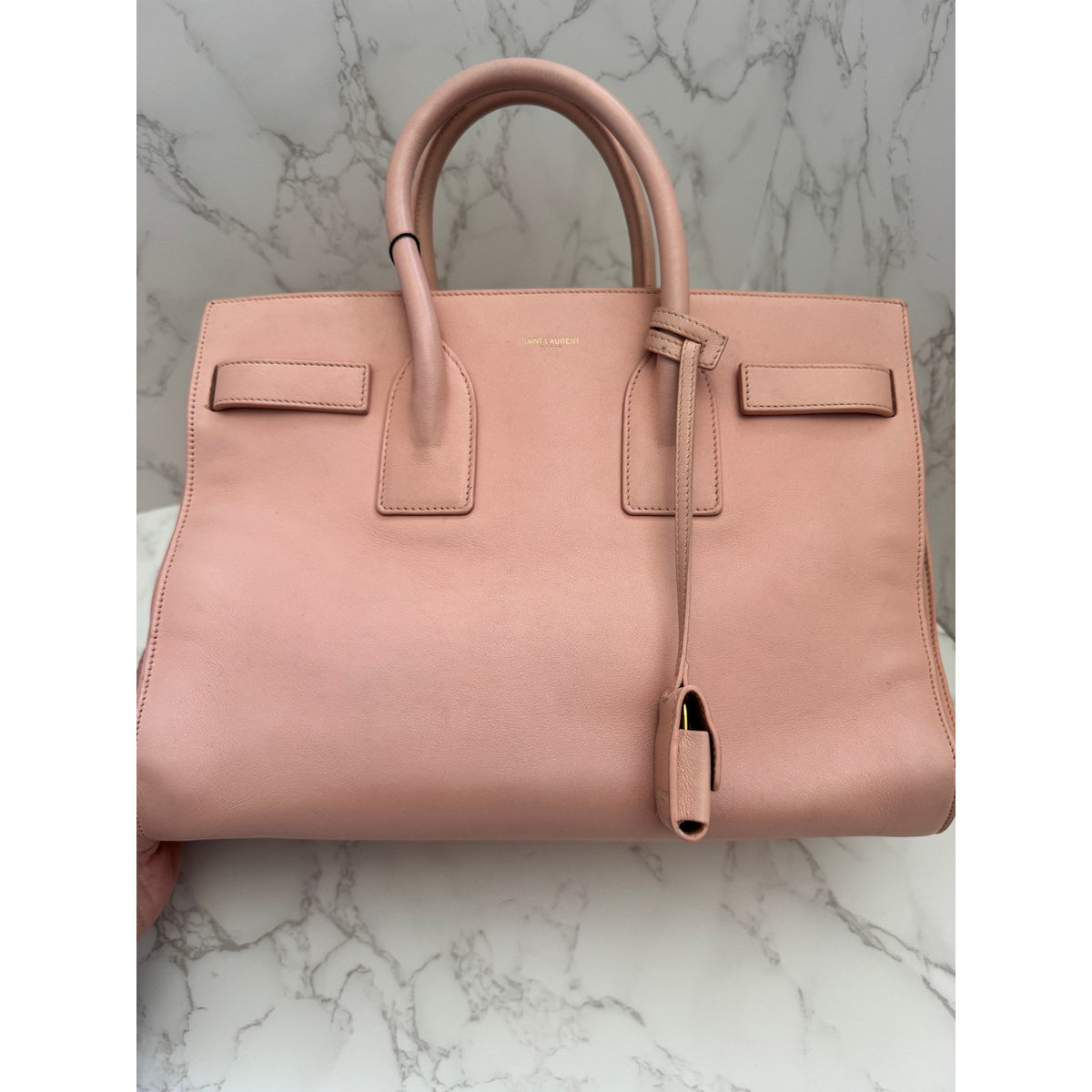 Saint Laurent Blush Calfskin Sac De Jour Tote Bag